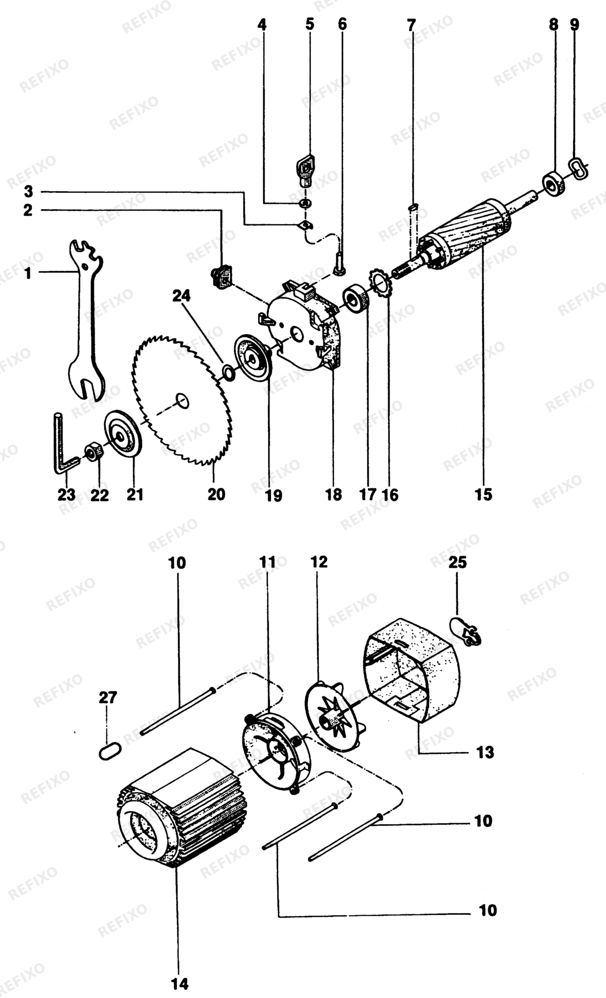Деталировка DeWalt DW1501----B-XJ TYPE 1 RADIALKREISSÄGE DW1501----B-XJ DW1501----B — схема запчастей в разборе