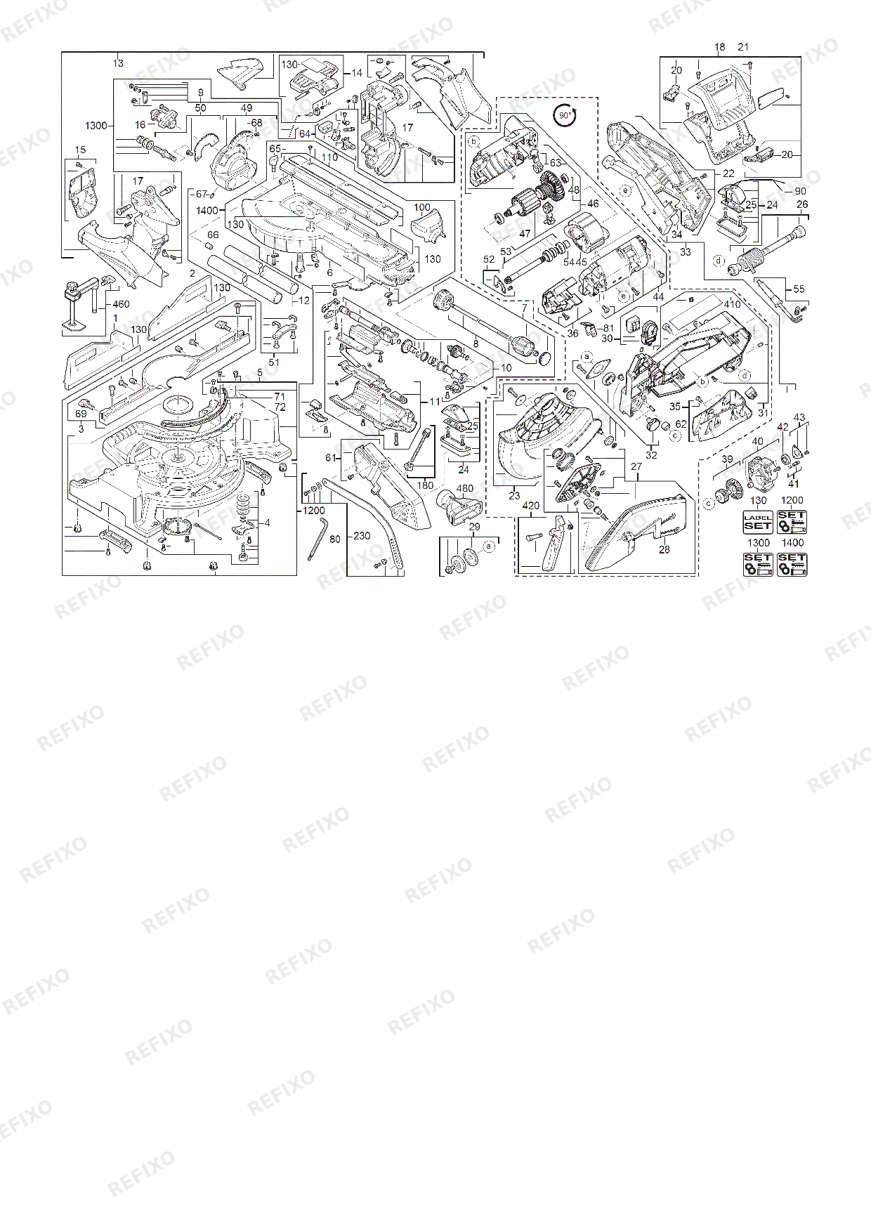Деталировка MILWAUKEE MS304DB 4933433340 4000433341 — схема запчастей в разборе