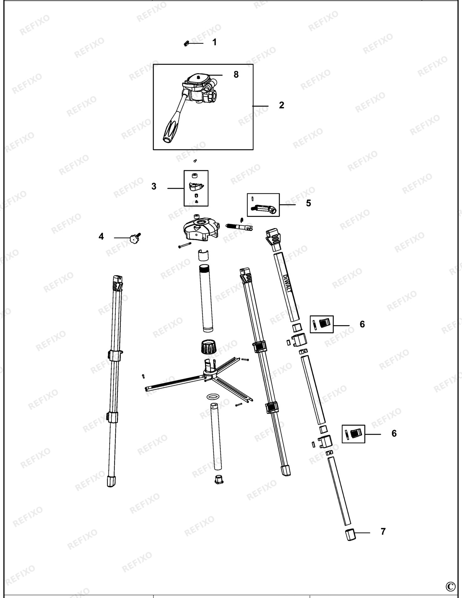 Деталировка DeWalt DE0881T-XJ TYPE 1 STATIV DE0881T-XJ DE0881T — схема запчастей в разборе