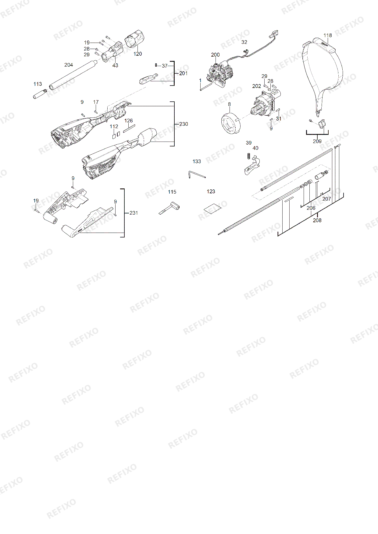 Деталировка MILWAUKEE M18FTPS30 0 4933480868 4000497841 — схема запчастей в разборе