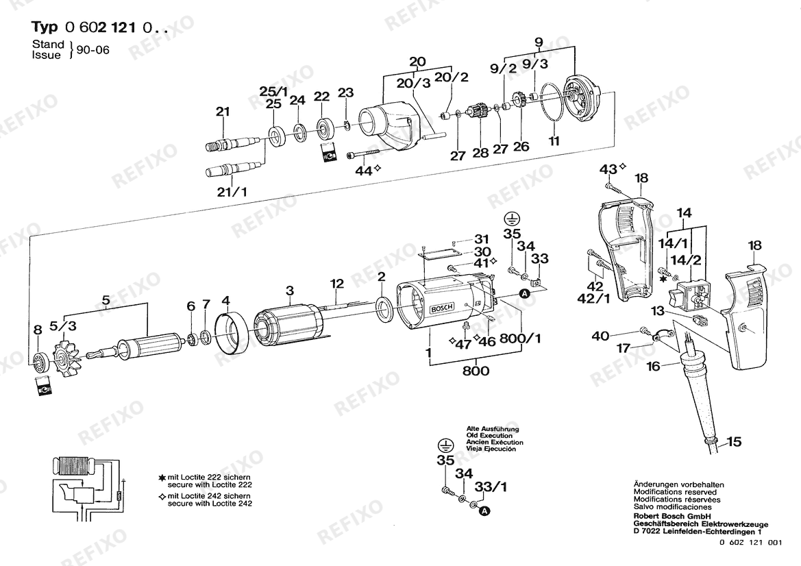 Деталировка Bosch Hf- дрель GR.55 (0 602 121 006) — схема запчастей в разборе