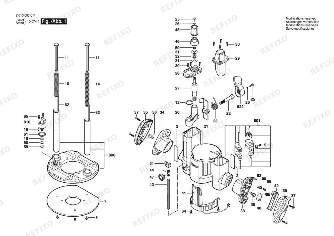 Деталировка Bosch Фрезер -Vorsatz MRP01 | 120 V | 061 - US (2 610 003 611) — схема запчастей в разборе