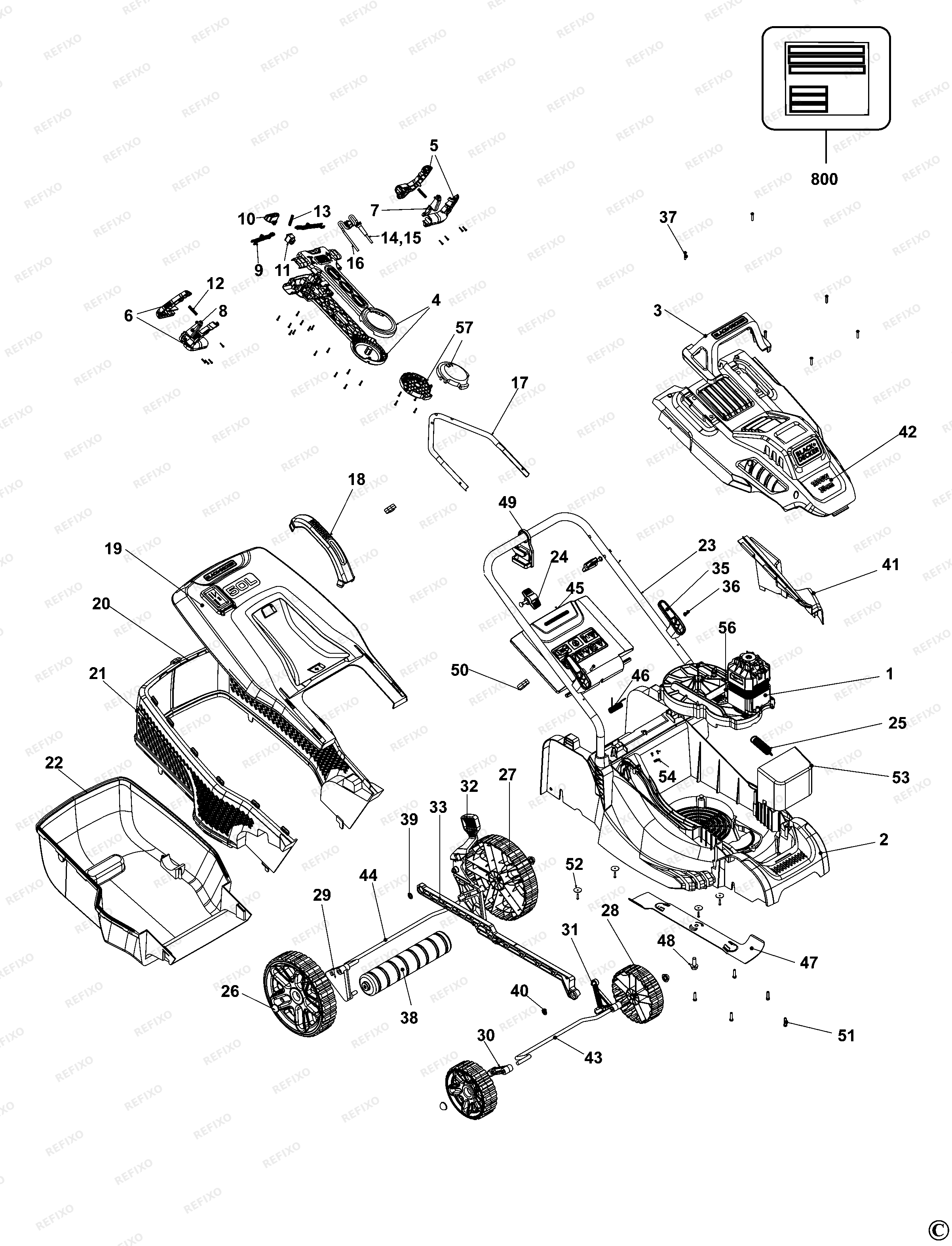 Black&Decker КОСИЛКА BEMW471ES — схема запчастей