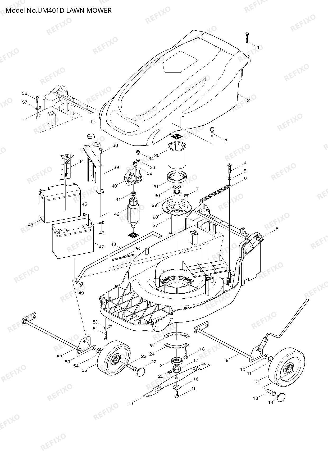 Деталировка MAKITA UM401D — схема запчастей в разборе