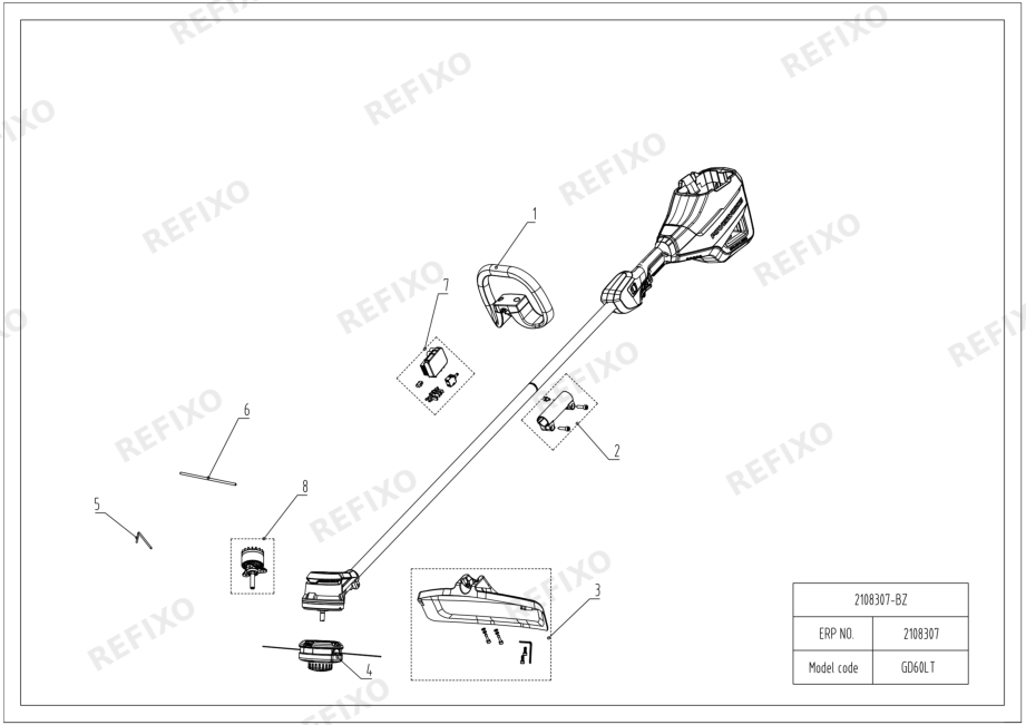 Деталировка Greenworks 2108307-Exploded view-更新-2.5 — схема запчастей в разборе
