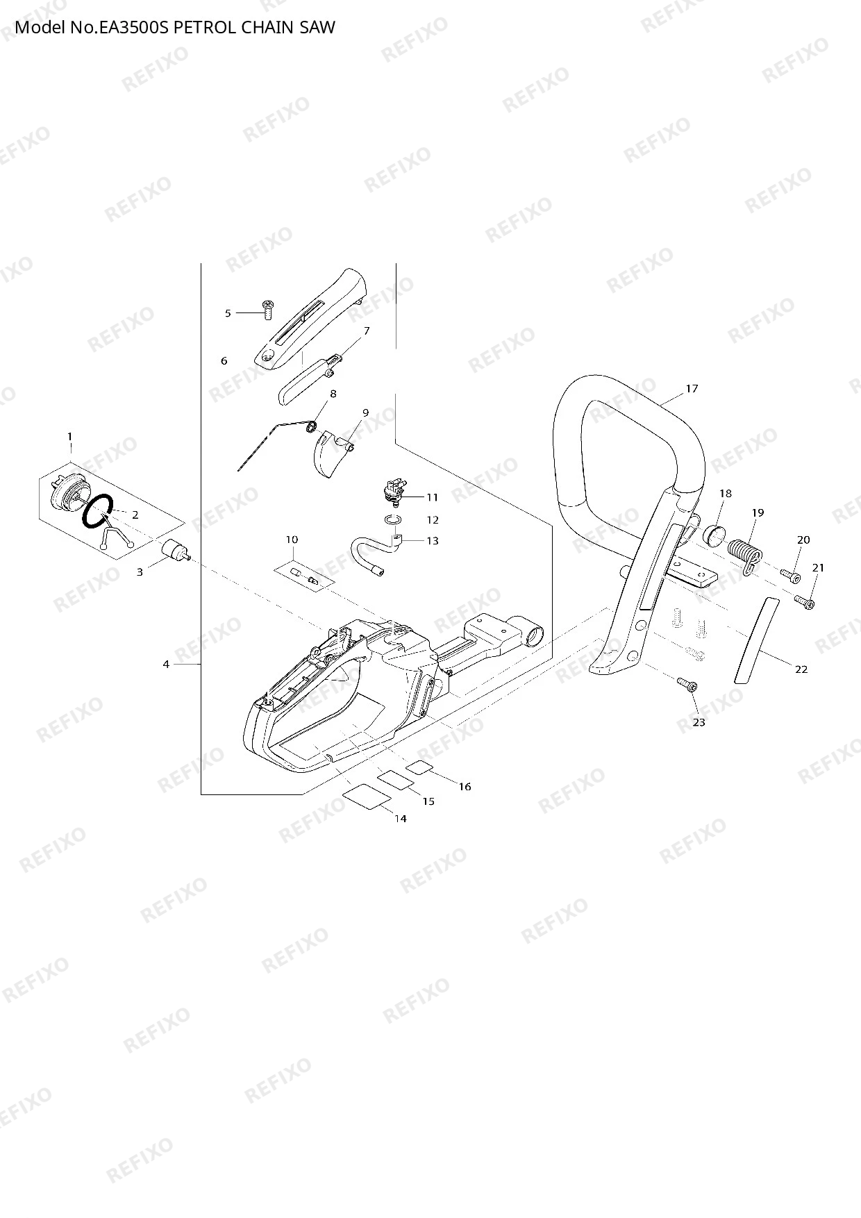 Деталировка MAKITA EA3500S — схема запчастей в разборе
