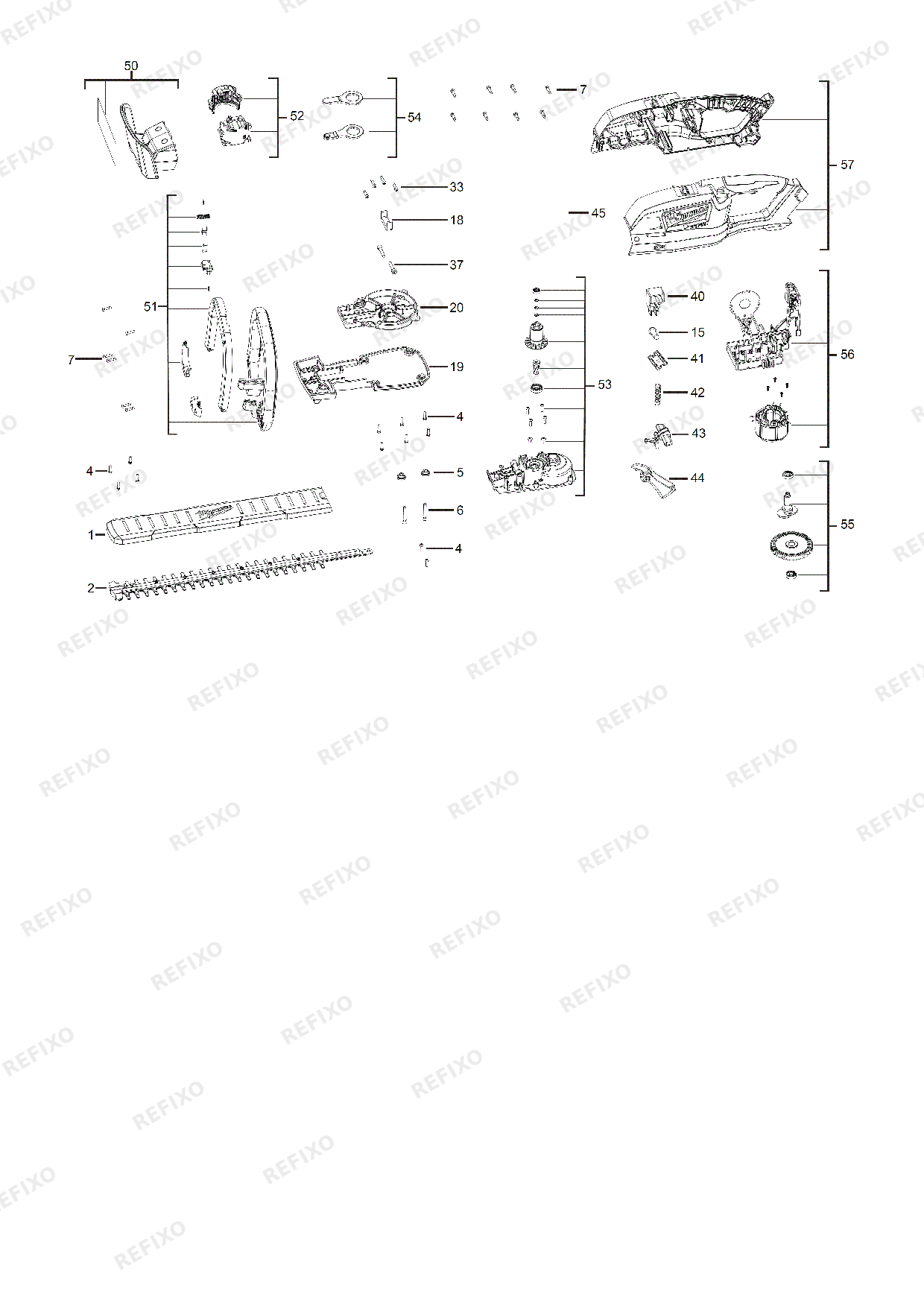 Деталировка MILWAUKEE M18FHT45 0 4933479677 4000491119 — схема запчастей в разборе