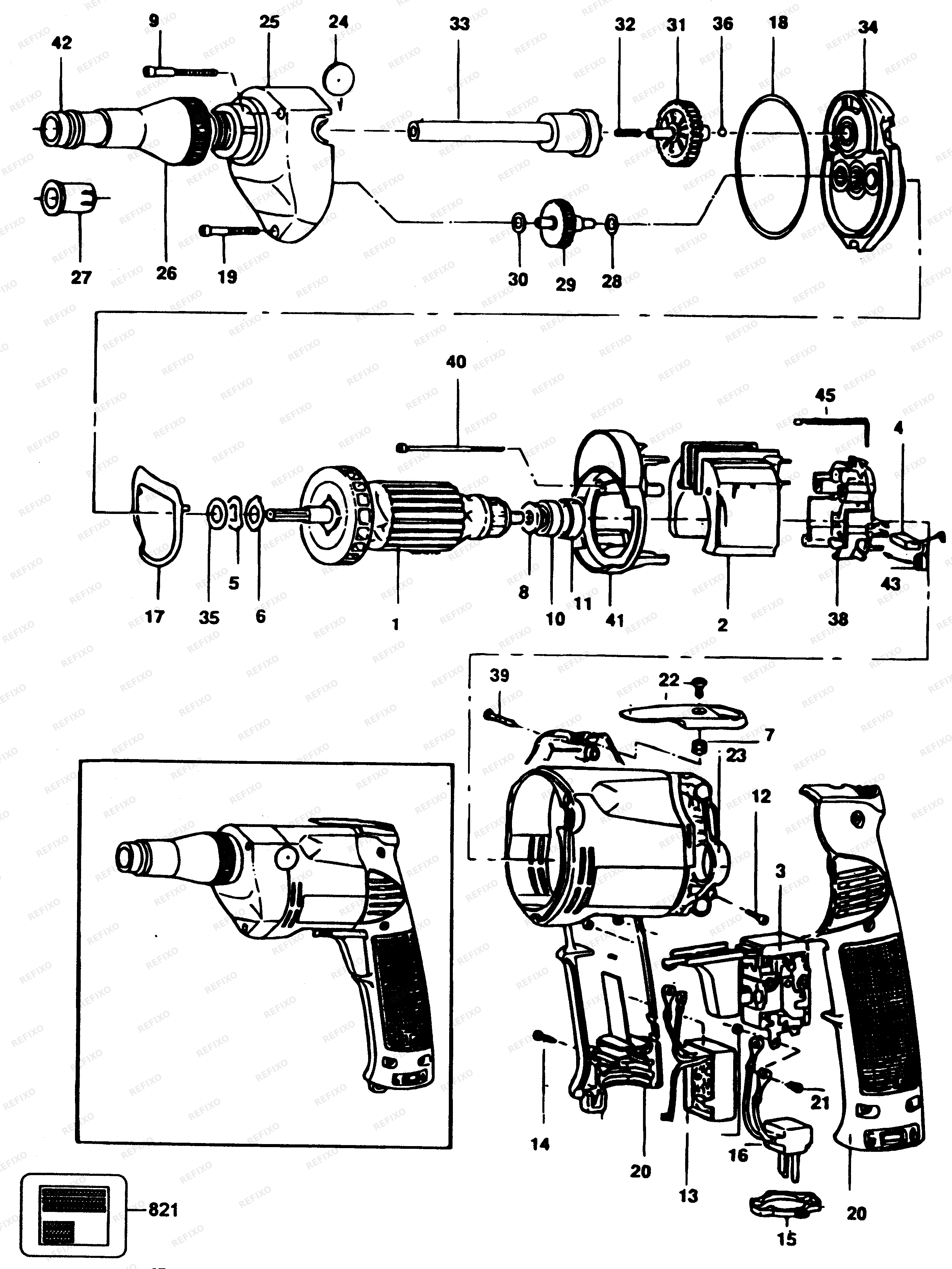 Black&Decker ОТВЁРТКА P8805 — схема запчастей