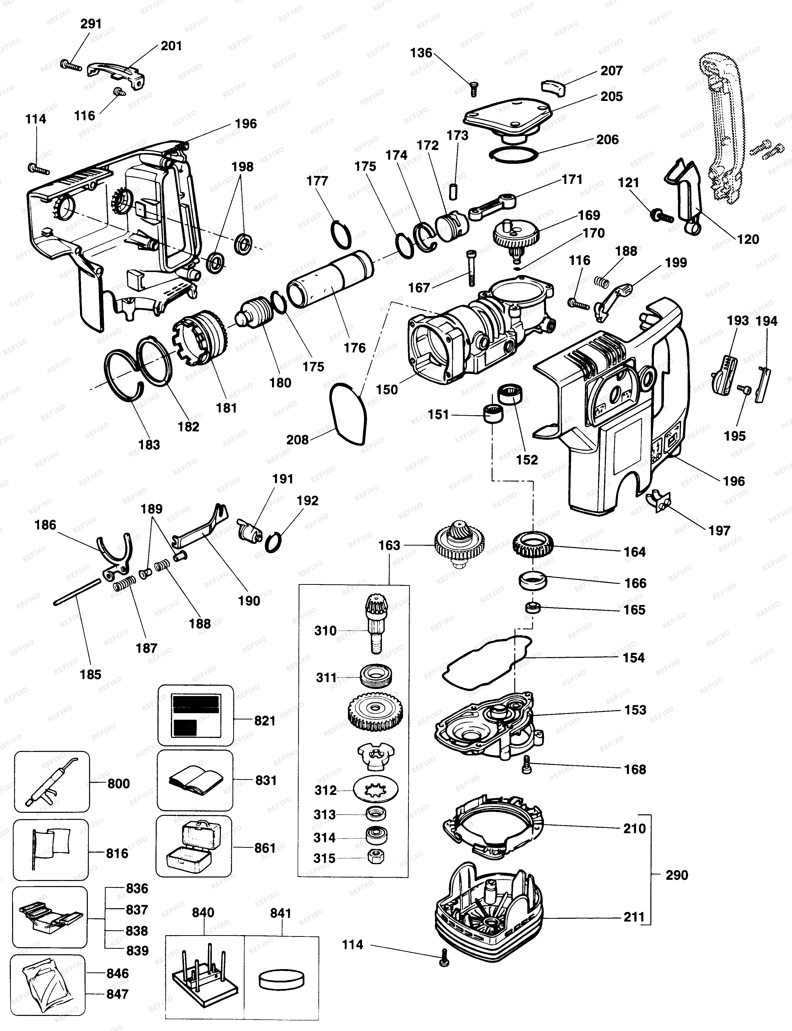 Black&Decker СРЕДНЕРАЗМЕРНЫЙ ПЕРФОРАТОР 5097 — схема запчастей