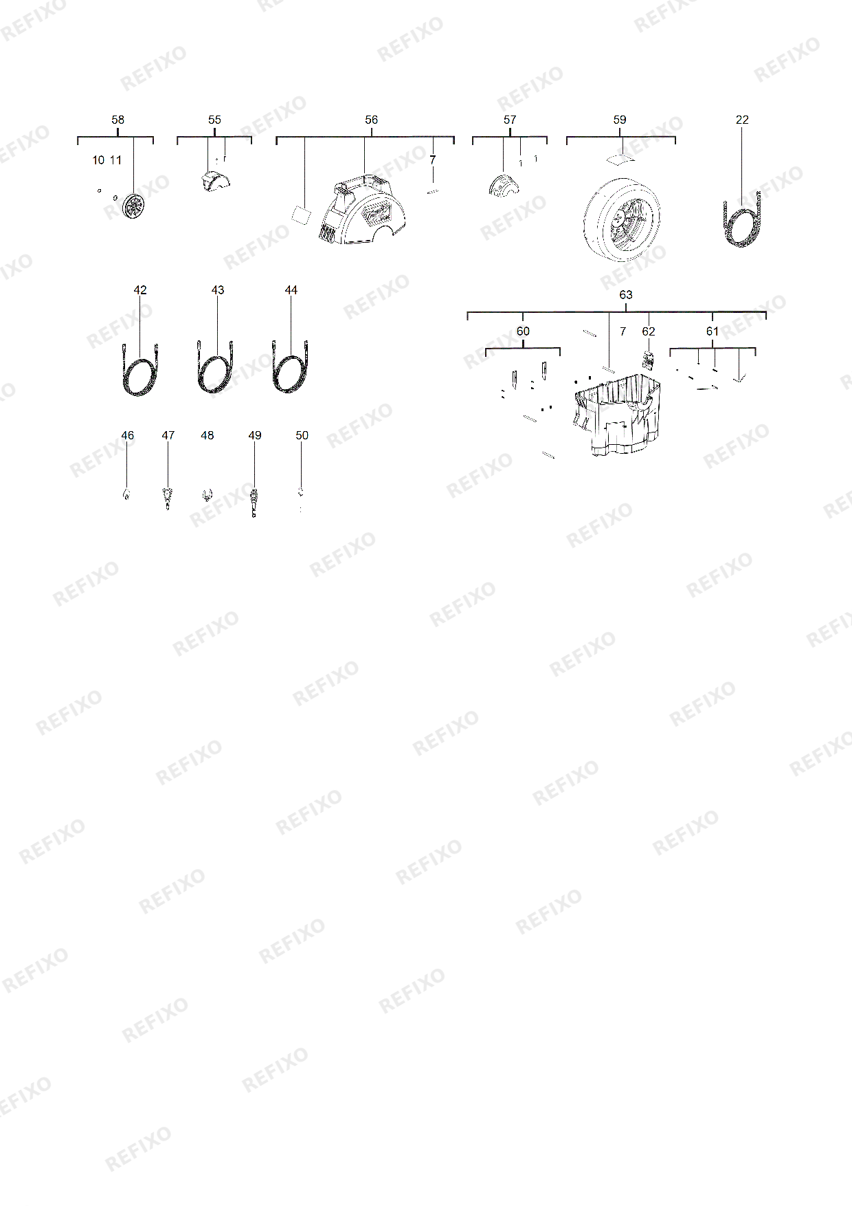 Деталировка MILWAUKEE M18FFSDC10 0 4933459707 4000460936 — схема запчастей в разборе