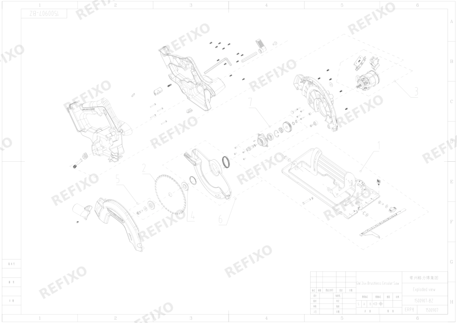 Деталировка Greenworks 1500907-Exploded view(RU) — схема запчастей в разборе