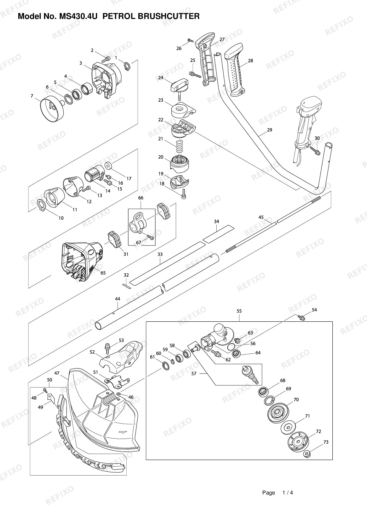 Деталировка MAKITA MS 430.4U — схема запчастей в разборе