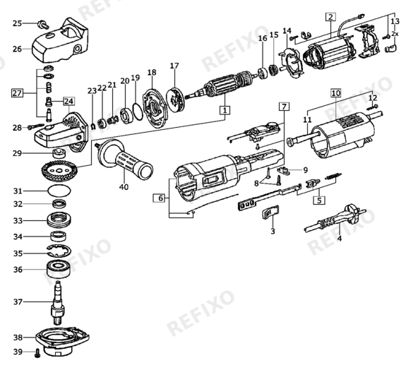 Деталировка Festool RAP 80.02 E - Rotationspolierer 487390 — схема запчастей в разборе