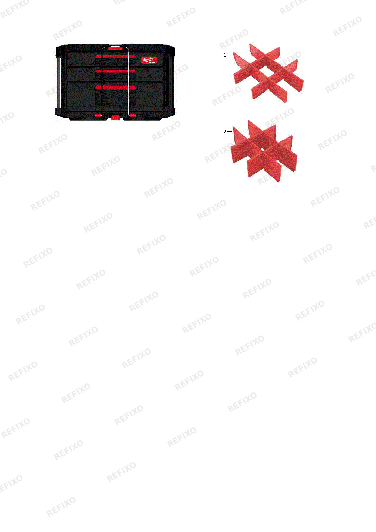 Деталировка MILWAUKEE PACKOUT 2+1 DRAWER TOOL BOX 4932493190 — схема запчастей в разборе