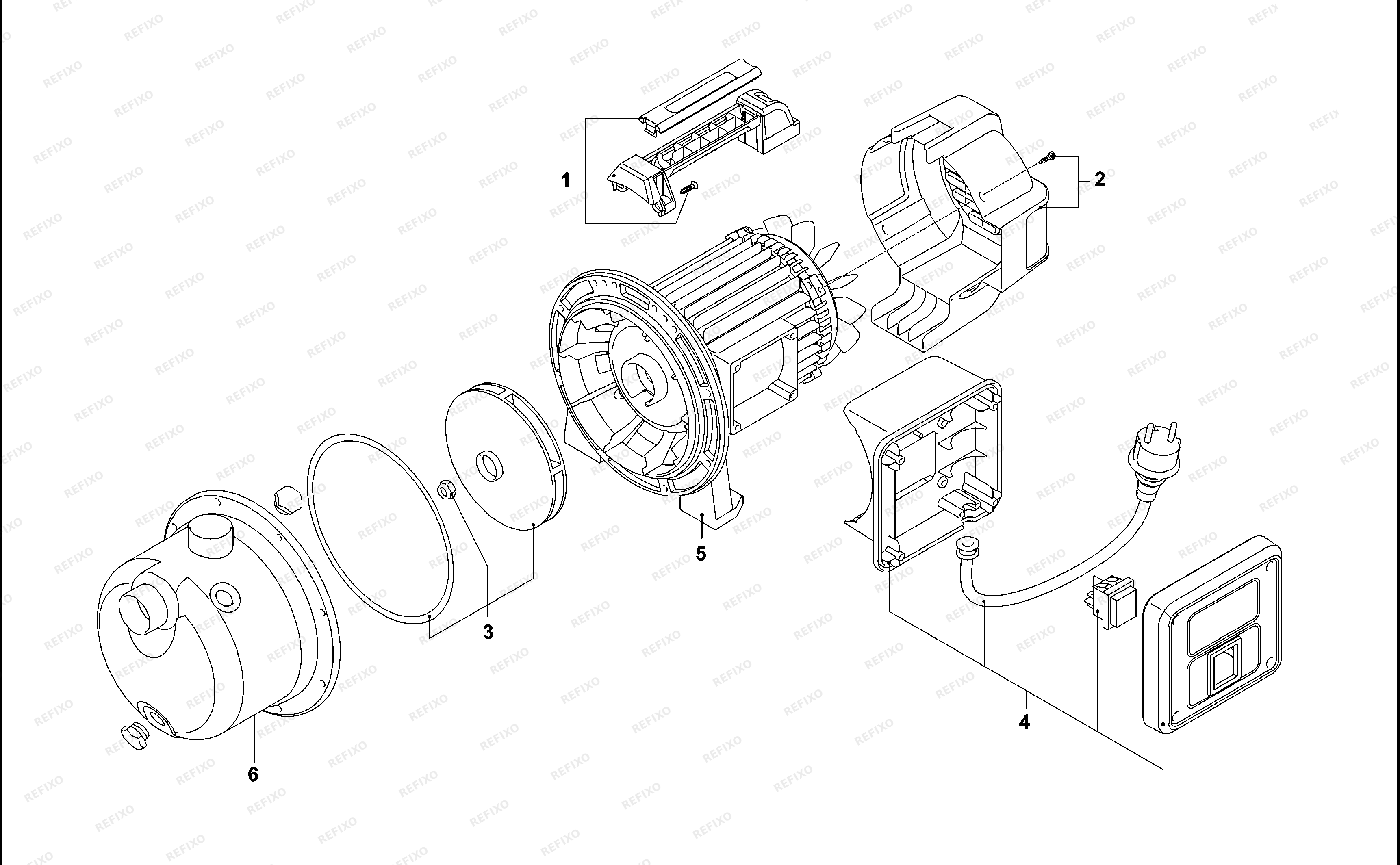 Black&Decker НАСОС BXGP1100XE — схема запчастей