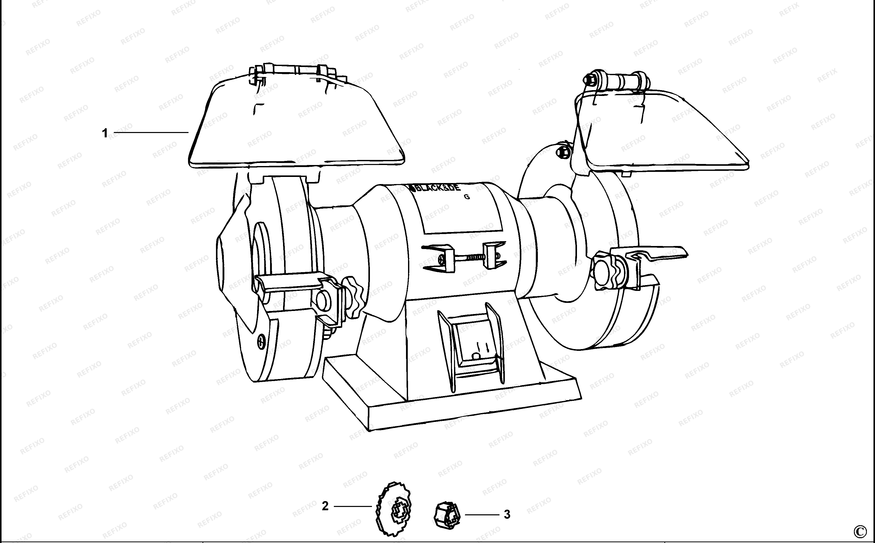 Black&Decker НАСТОЛЬНЫЙ ШЛИФОВАЛЬНЫЙ СТАНОК BG6150 — схема запчастей