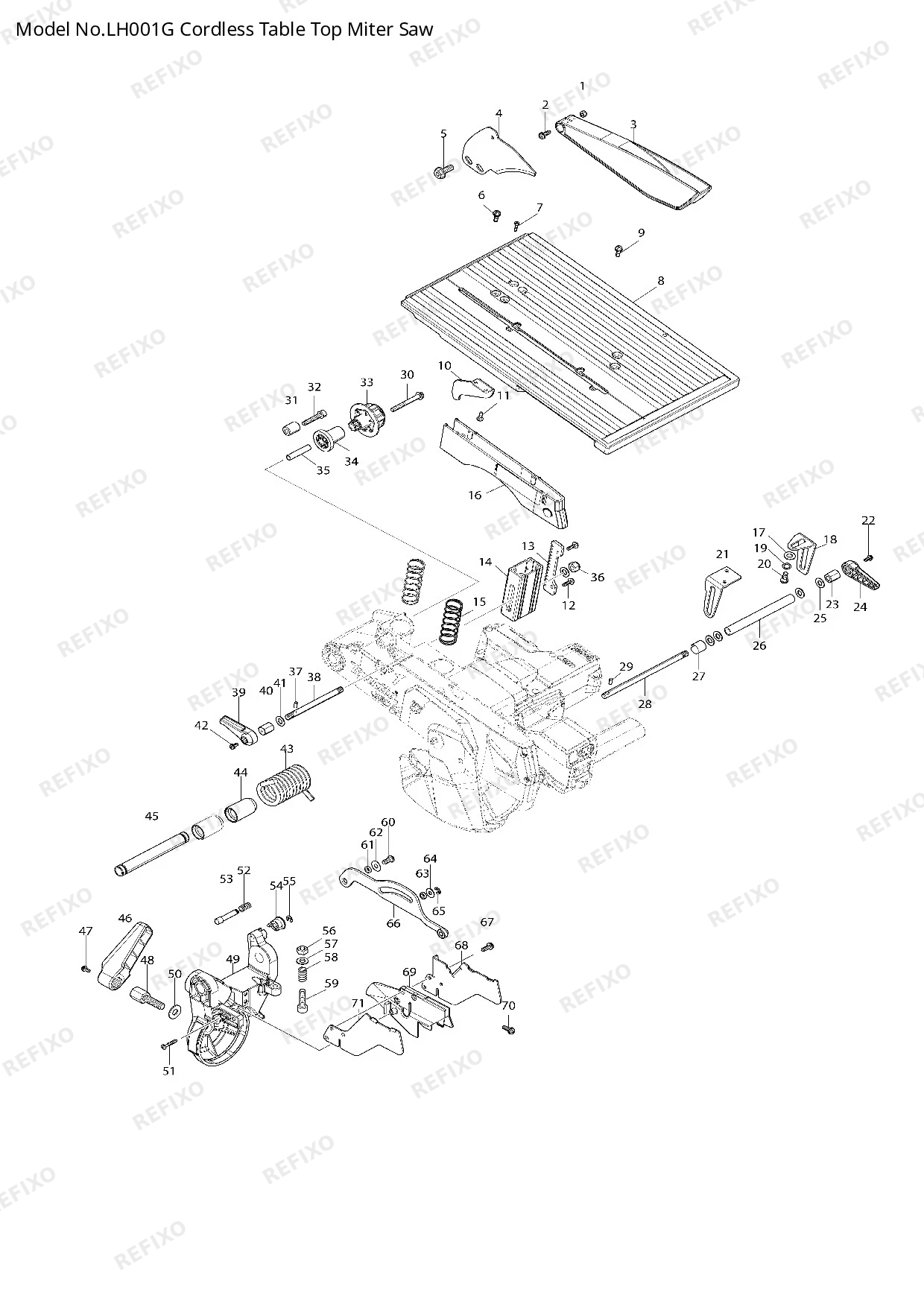 Деталировка MAKITA LH001G — схема запчастей в разборе