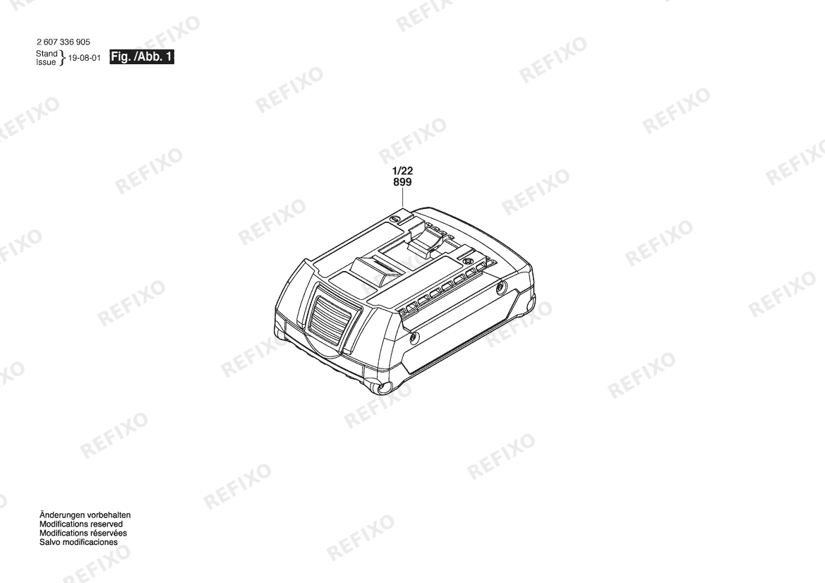 Деталировка Bosch Аккумуляторный -Paket GBA 18V | 18 V (2 607 337 013) — схема запчастей в разборе