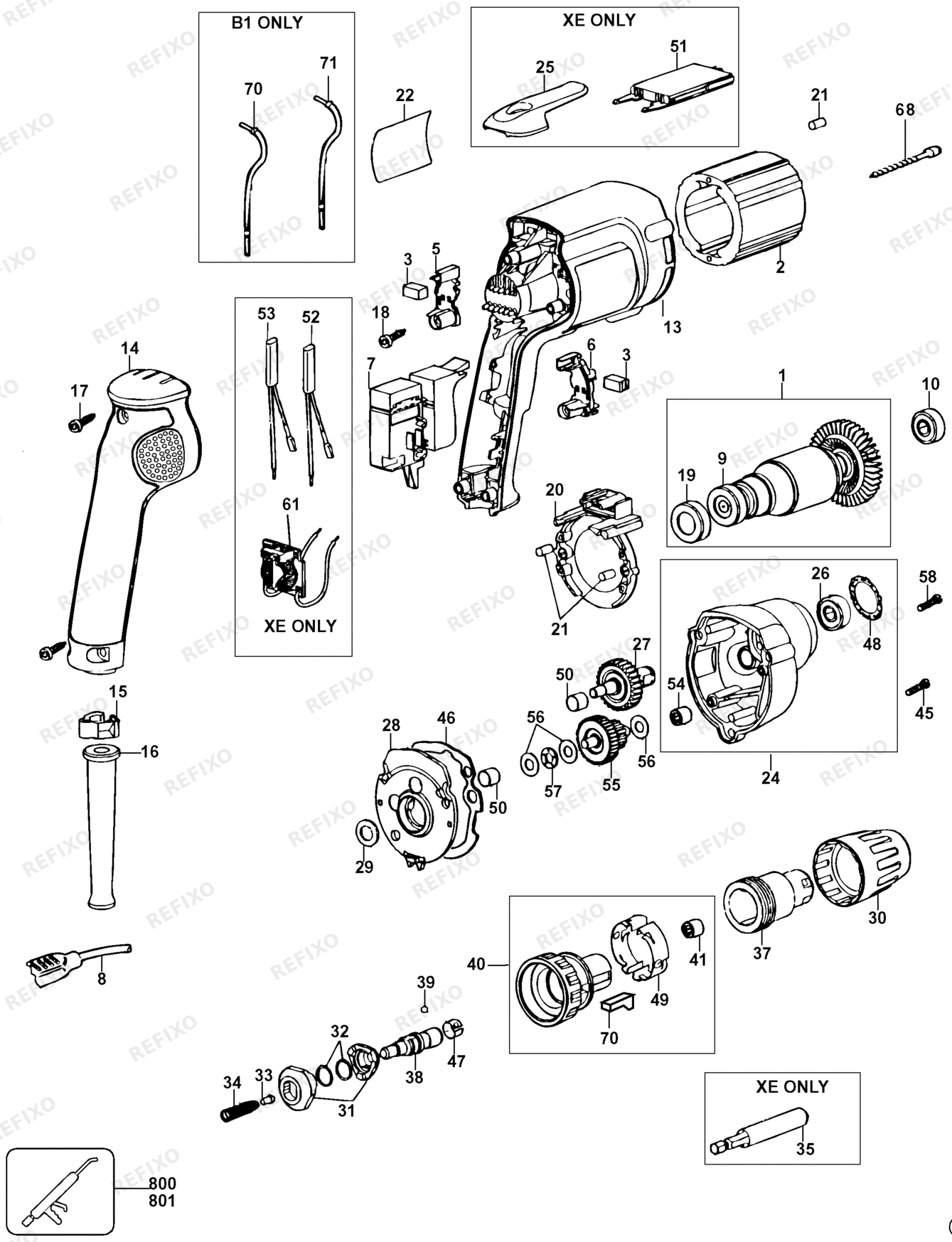 Деталировка DeWalt DW266-XJ TYPE 2 SCHRAUBENDREHER DW266-XJ DW266 — схема запчастей в разборе