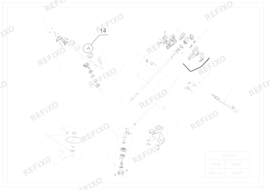Деталировка Greenworks 2105707-Exploded view RU — схема запчастей в разборе