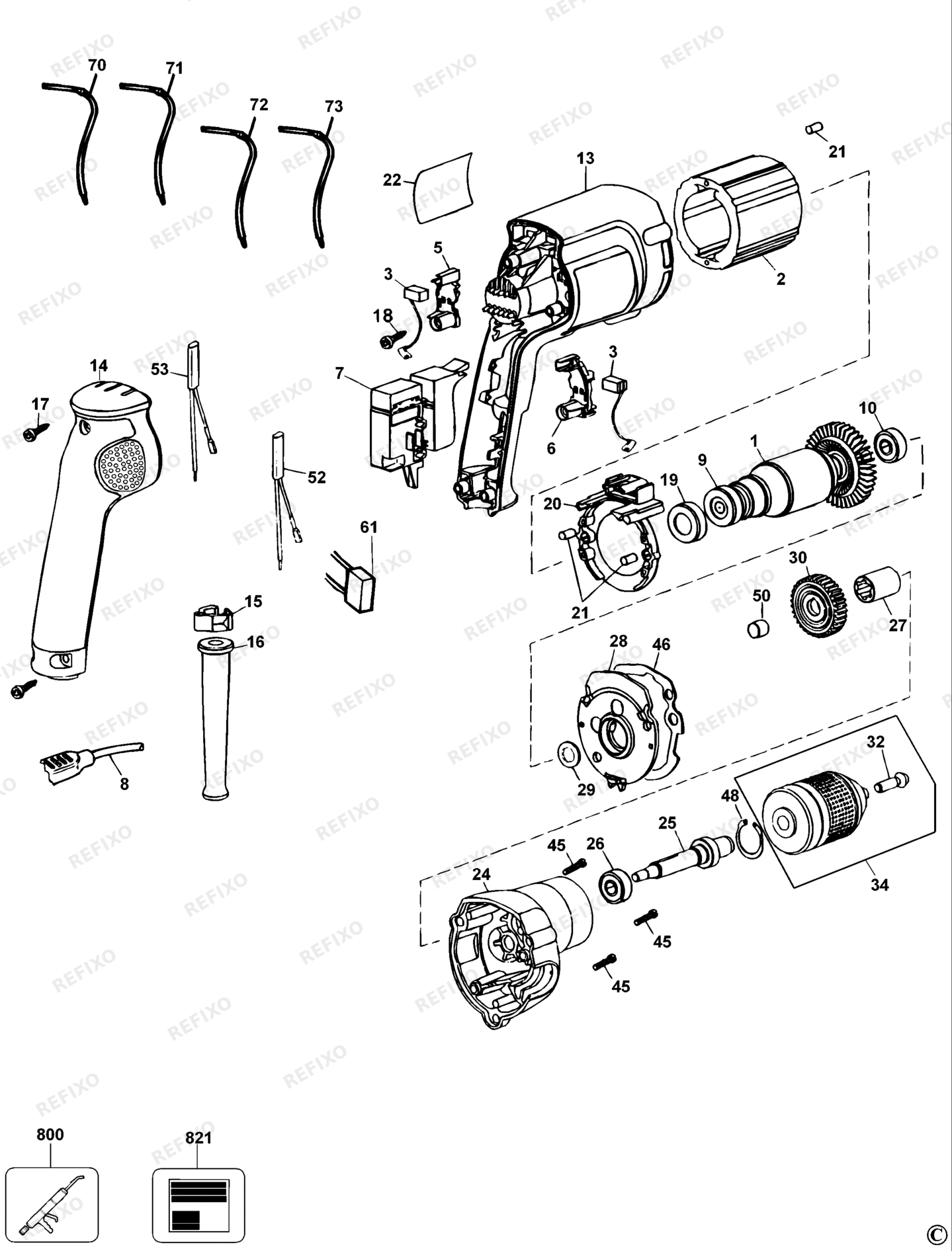Деталировка DeWalt DW217-QS TYPE 4 BOHRER DW217-QS DW217 — схема запчастей в разборе