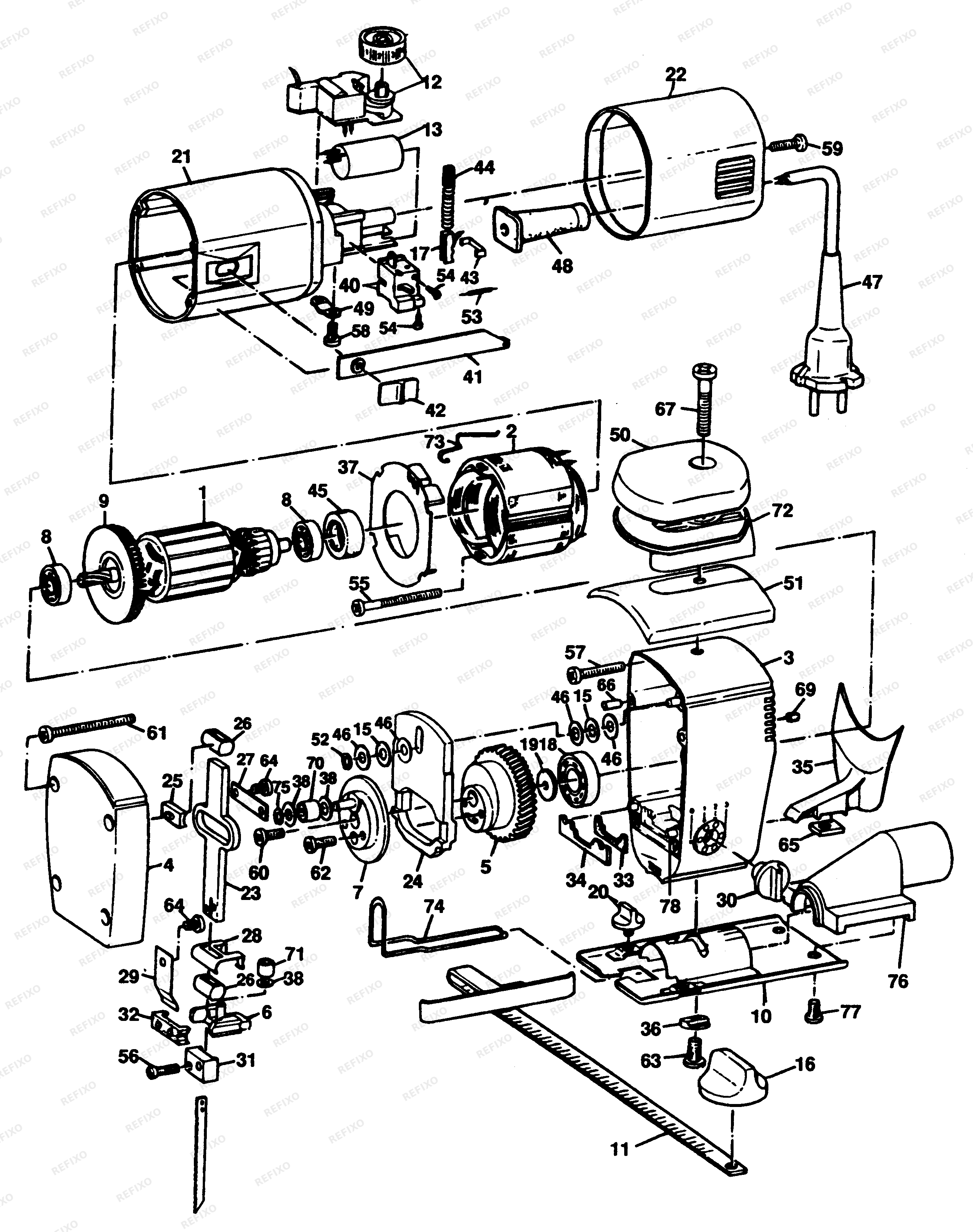 Black&Decker ЛОБЗИК P4402 — схема запчастей