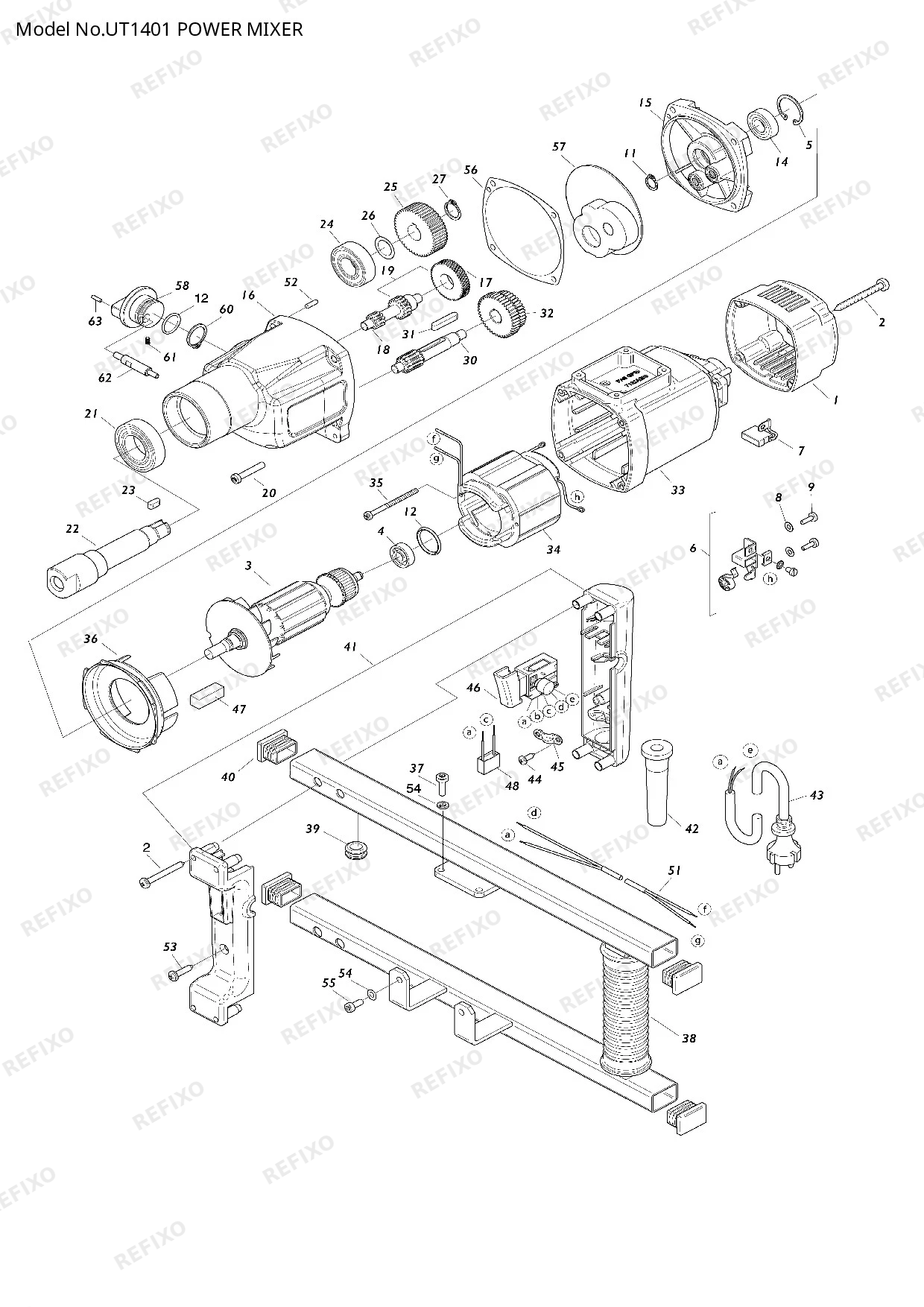 Деталировка MAKITA UT1401 — схема запчастей в разборе