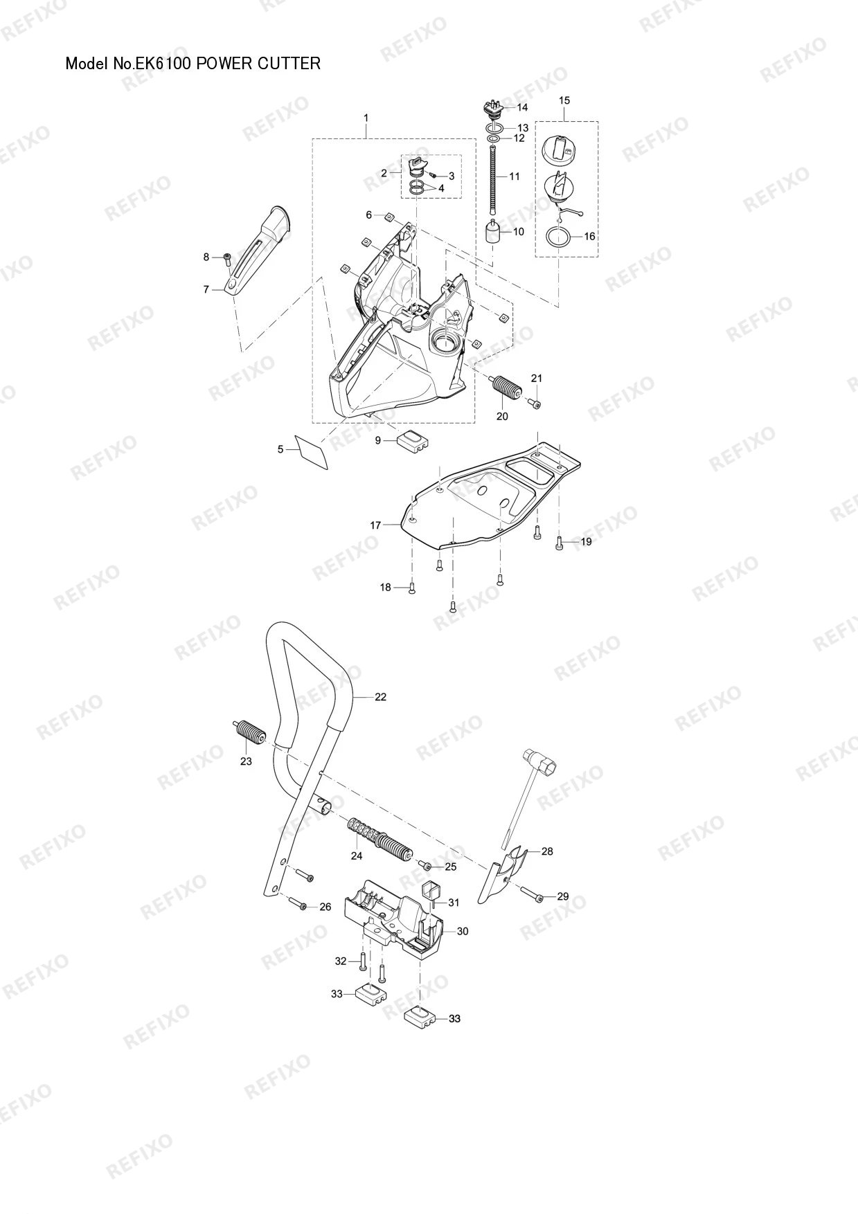 Деталировка MAKITA EK6100 — схема запчастей в разборе