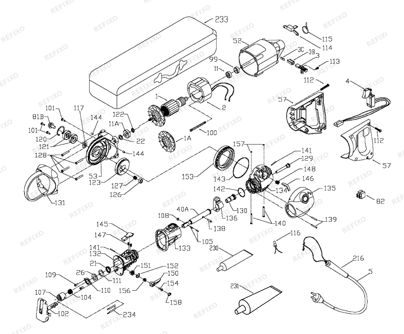 Деталировка Flex SKL 2903 VV 230CEE nach 01.02.2014 SKL2903VV — схема запчастей в разборе