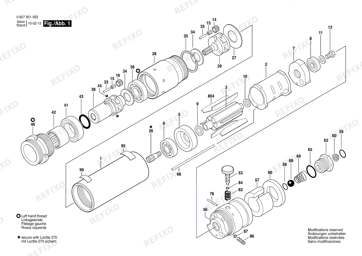 Деталировка Bosch Einbaumotor 370 WATT-SERIE (0 607 951 563) — схема запчастей в разборе