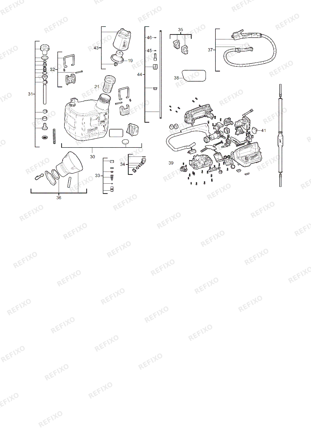 Деталировка MILWAUKEE M12BHCS3L 0 4933480781 4000491465 — схема запчастей в разборе