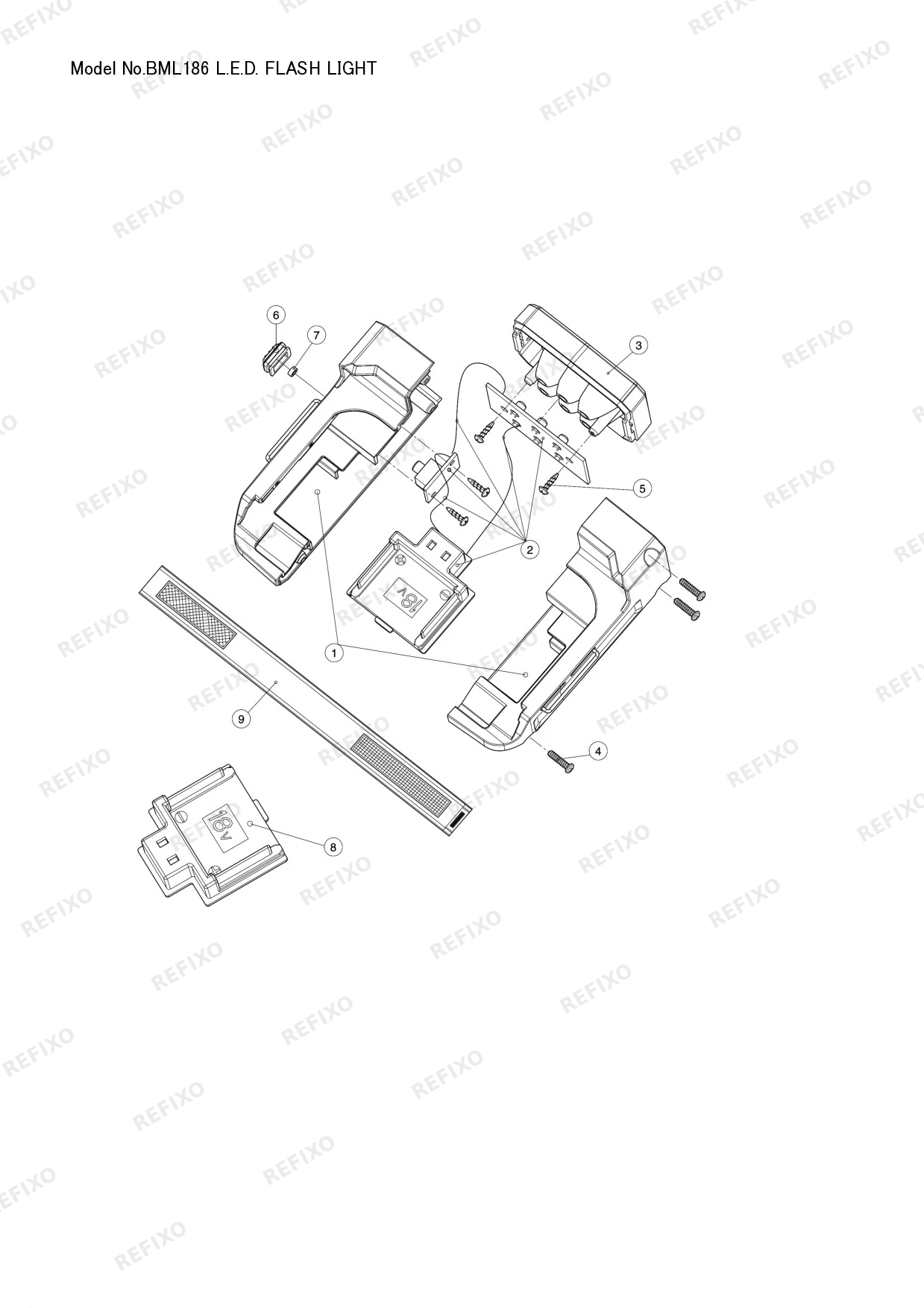 Деталировка MAKITA BML186 — схема запчастей в разборе