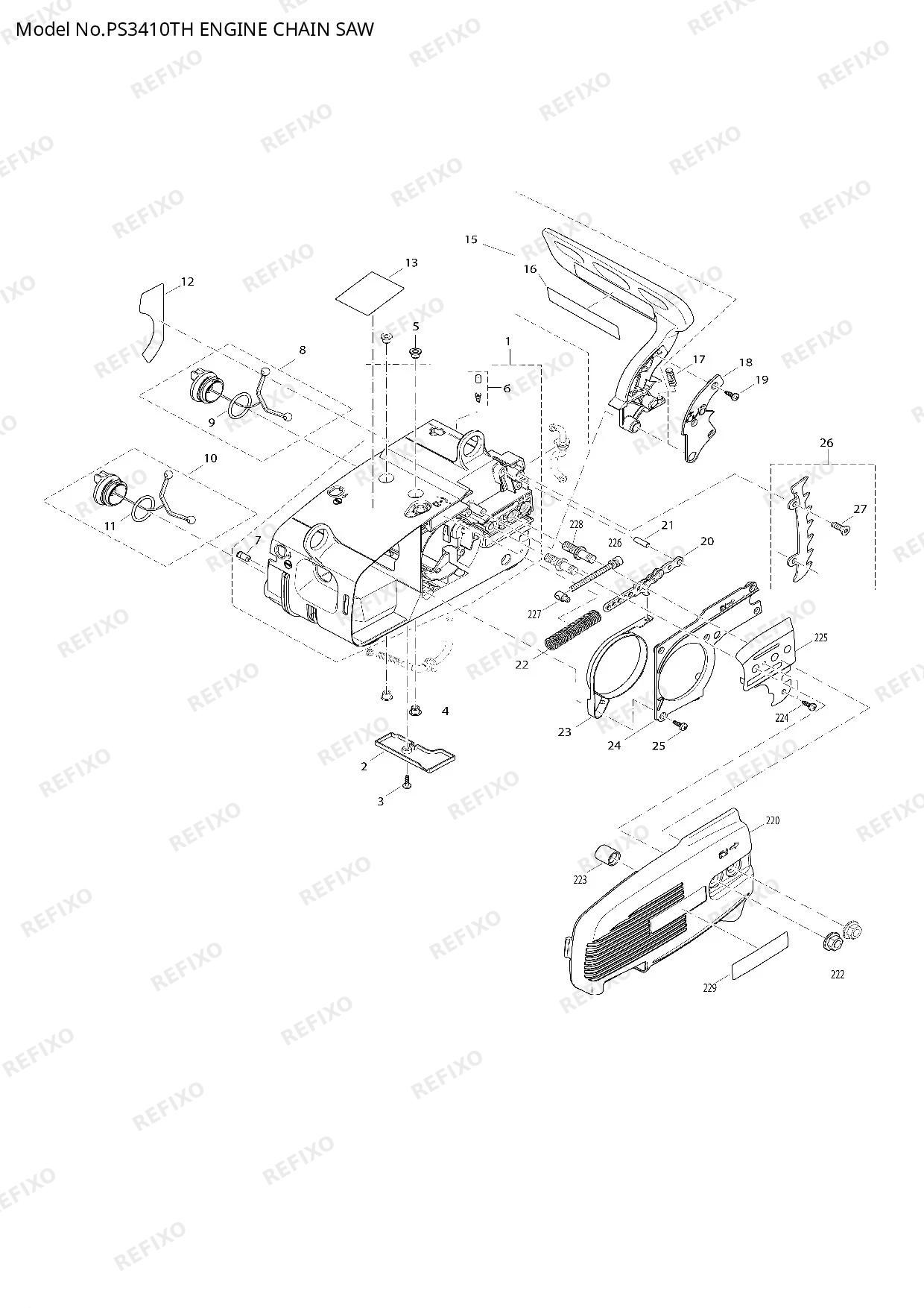 Деталировка MAKITA PS 3410TH — схема запчастей в разборе