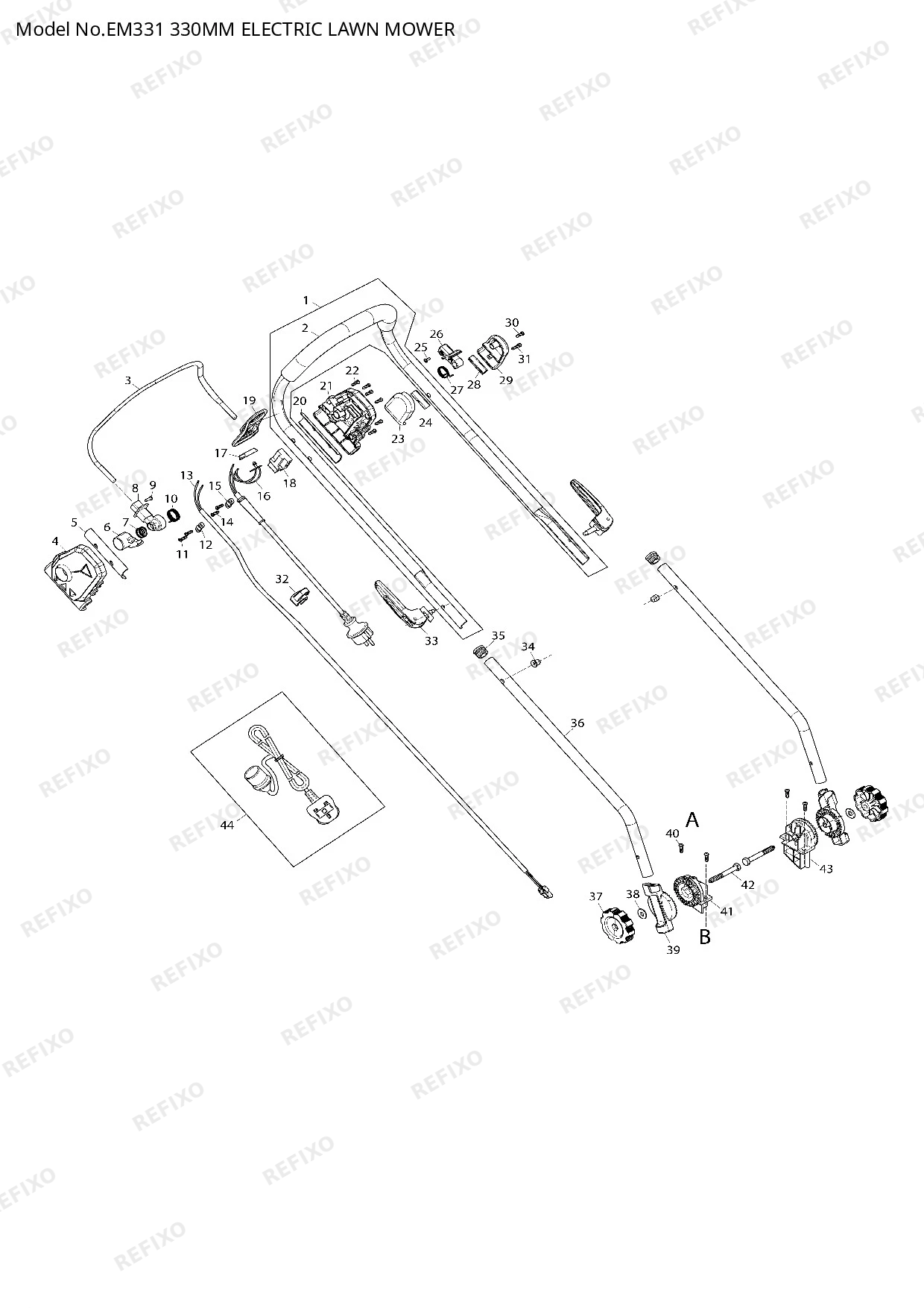 Деталировка MAKITA EM331 — схема запчастей в разборе