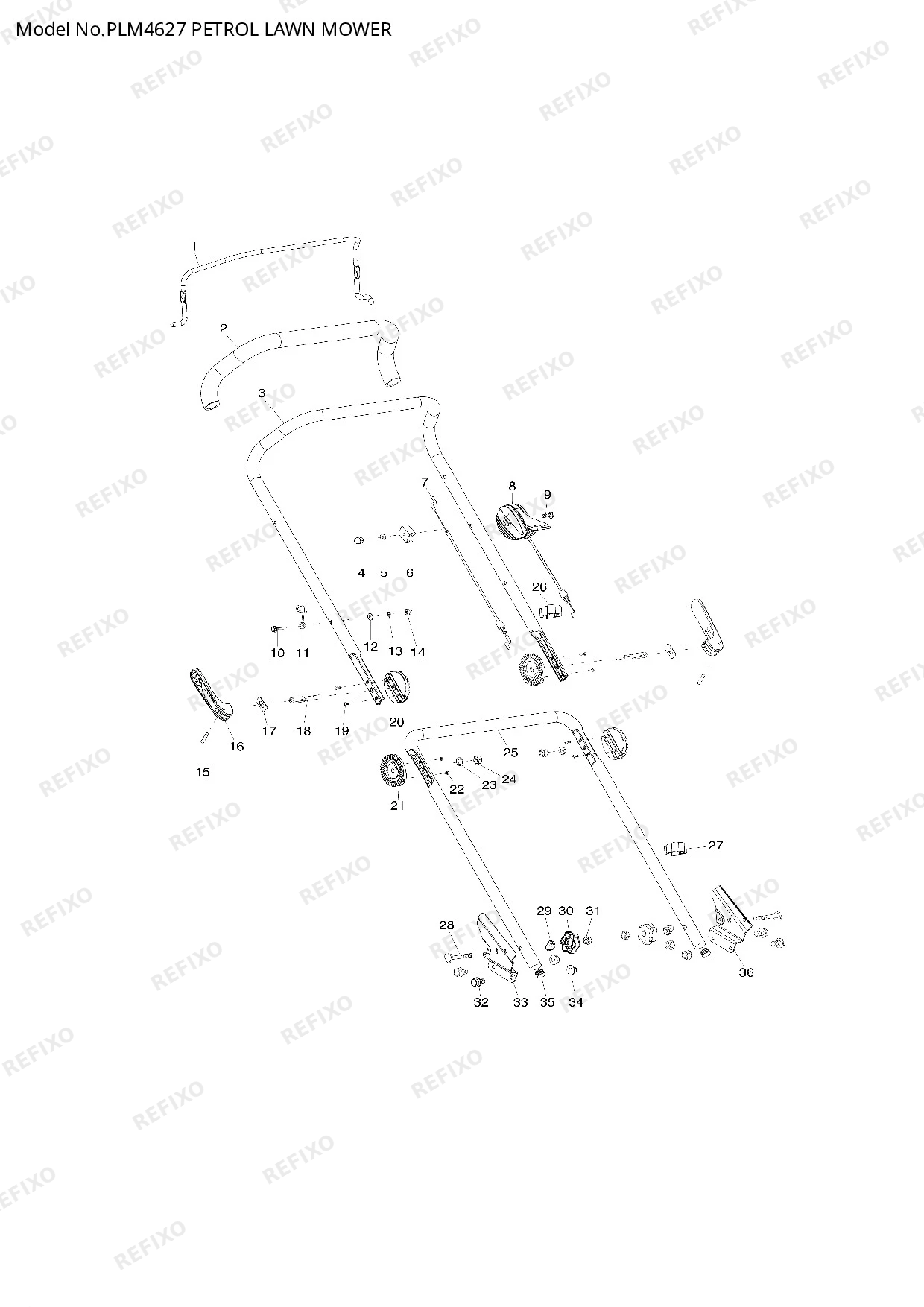 Деталировка MAKITA PLM4627 — схема запчастей в разборе