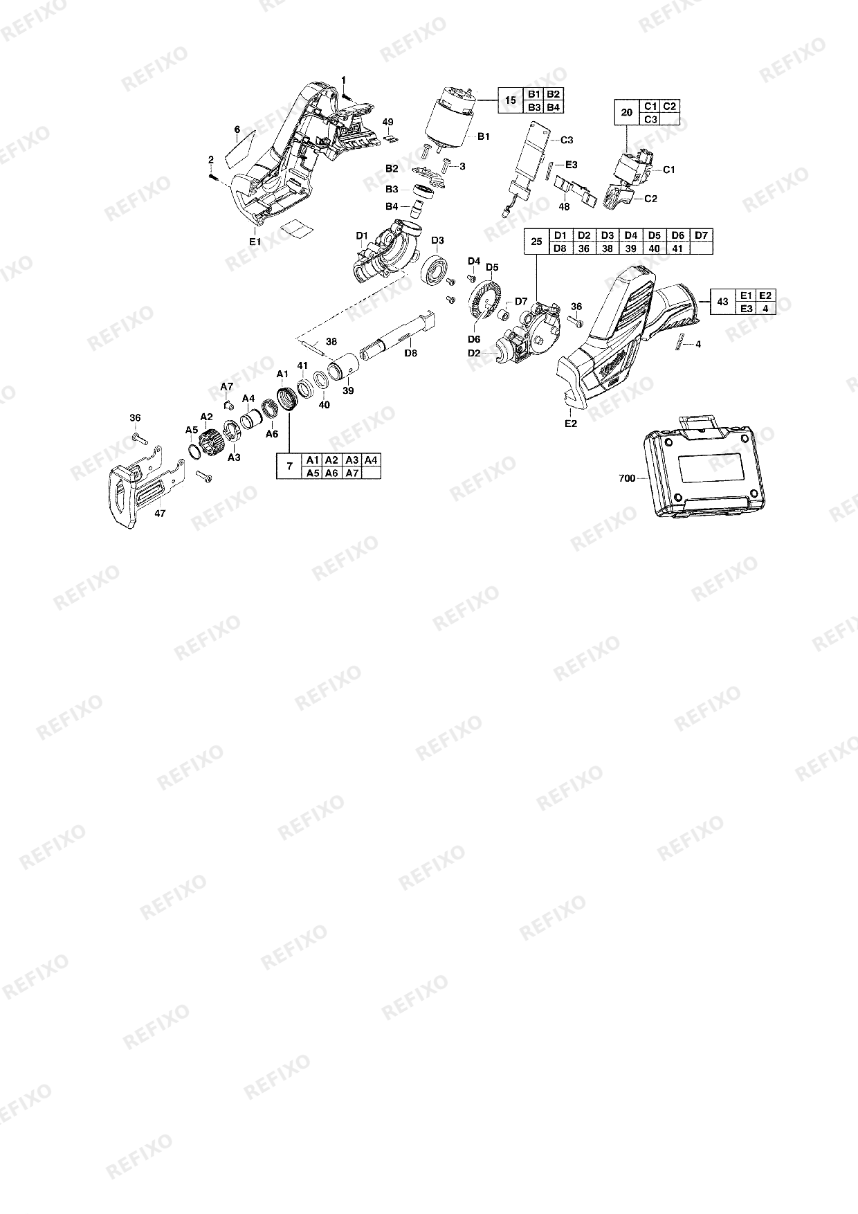 Деталировка MILWAUKEE C12HZ 0 4933411925 4000411101 — схема запчастей в разборе