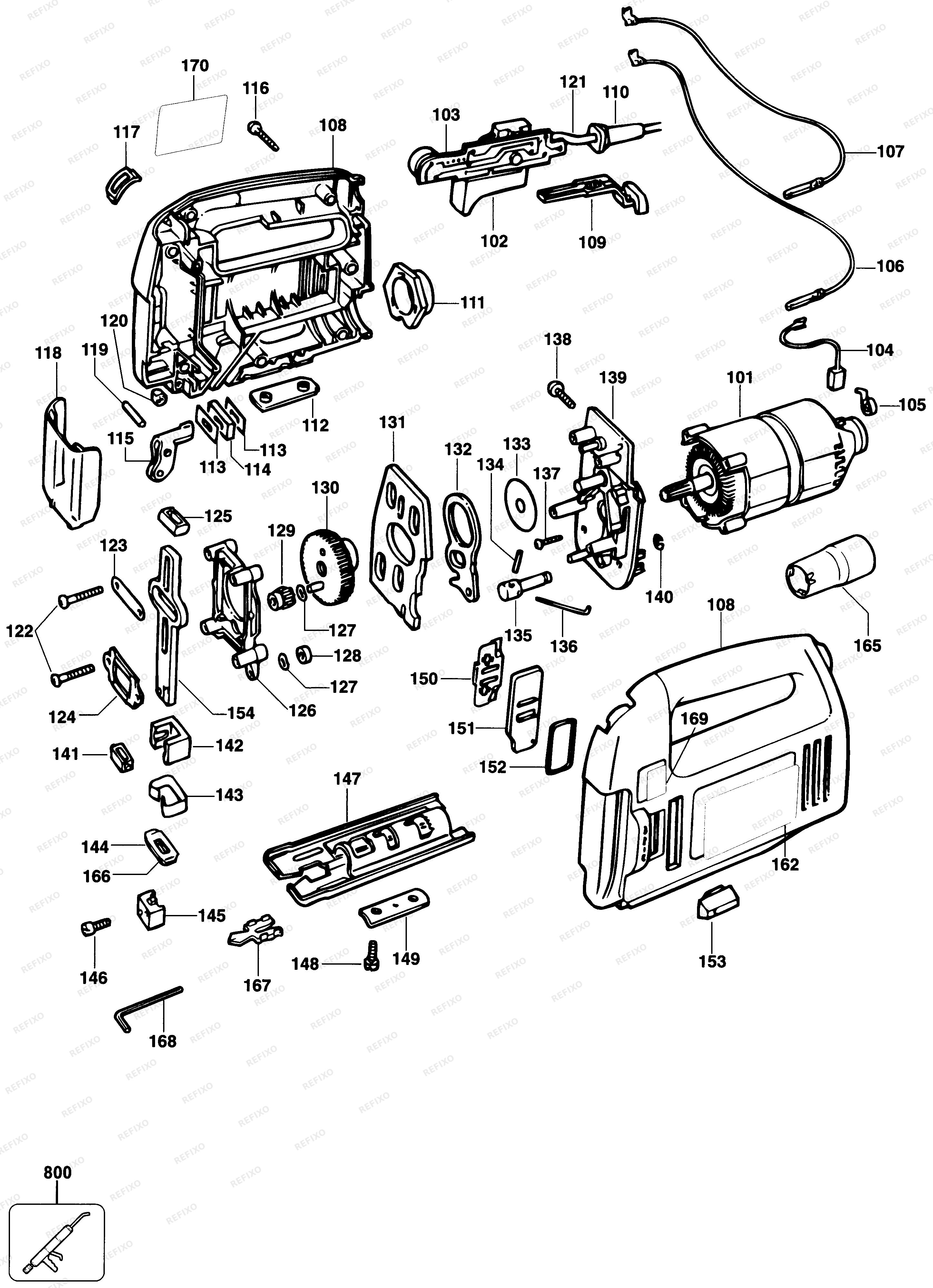 Black&Decker ЛОБЗИК 374453 — схема запчастей