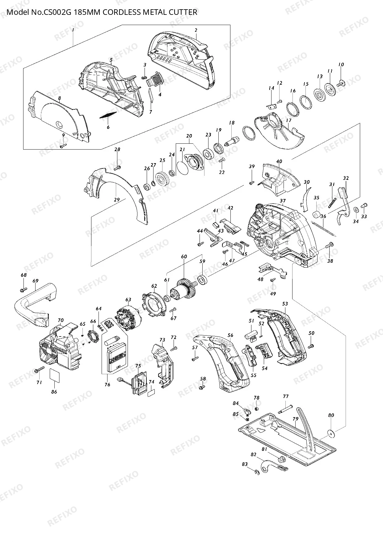 Деталировка MAKITA CS002G — схема запчастей в разборе