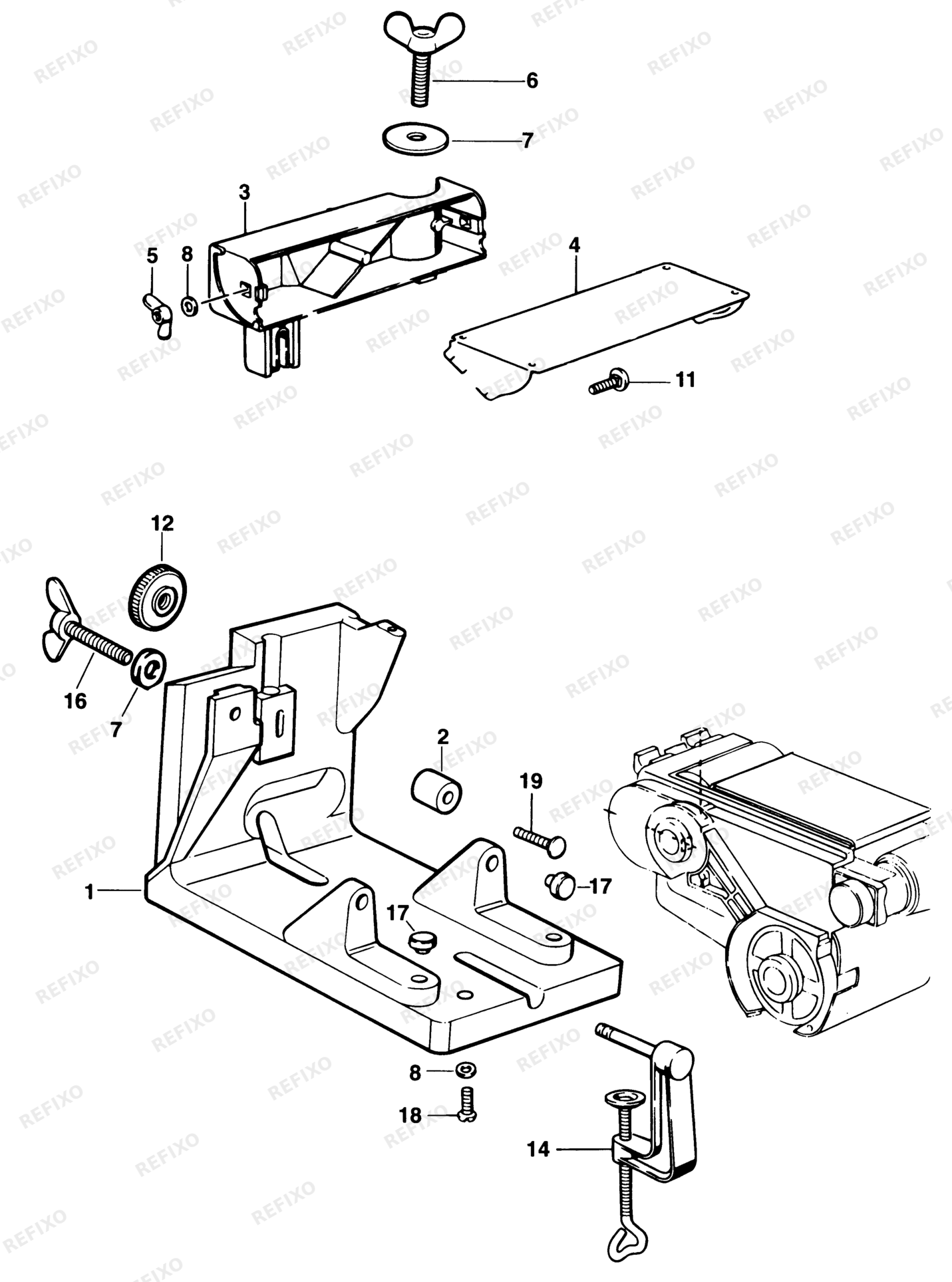 Деталировка DeWalt DE4051-XJ TYPE 1 STAENDER DE4051-XJ DE4051 — схема запчастей в разборе