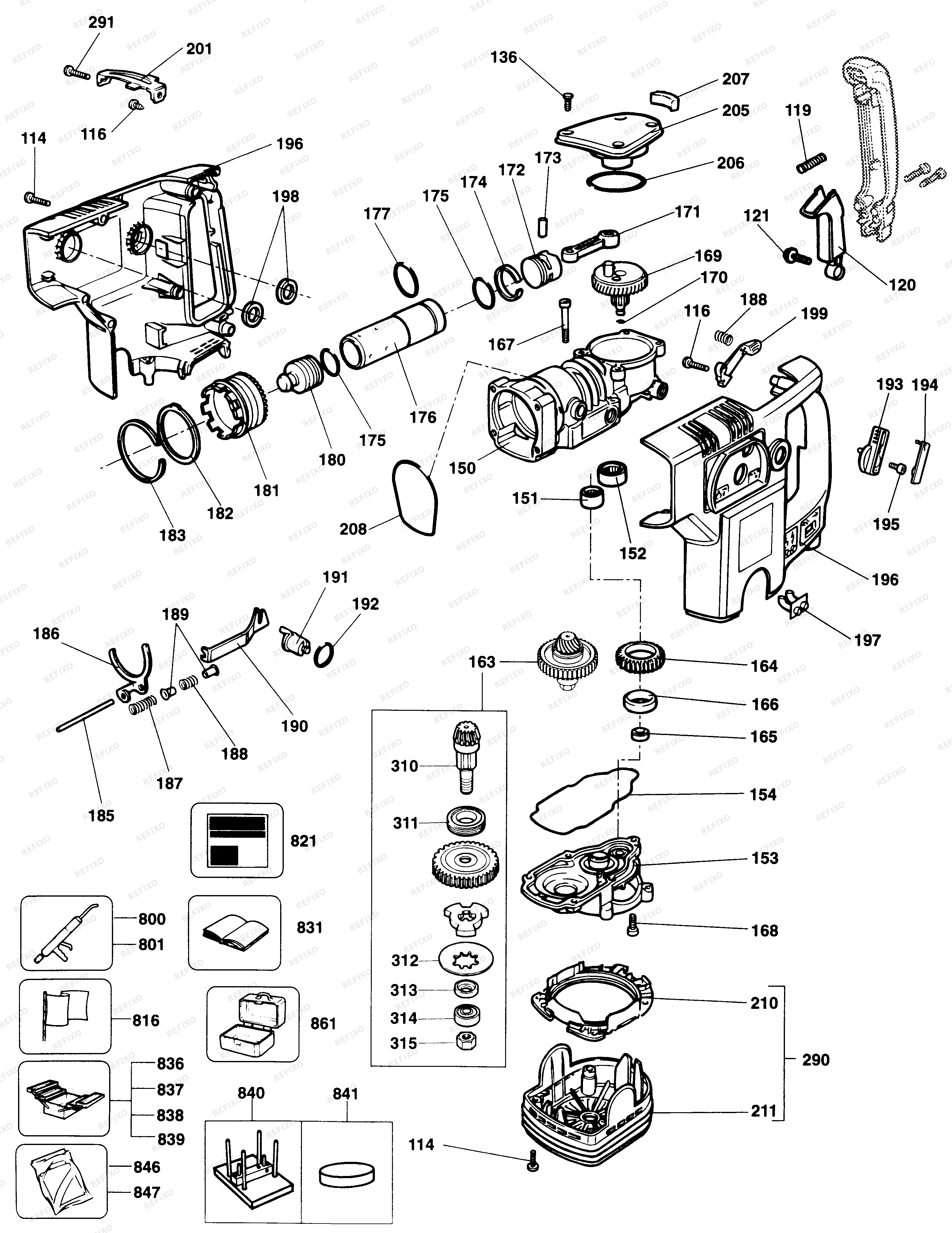 Black&Decker СРЕДНЕРАЗМЕРНЫЙ ПЕРФОРАТОР 5096 — схема запчастей