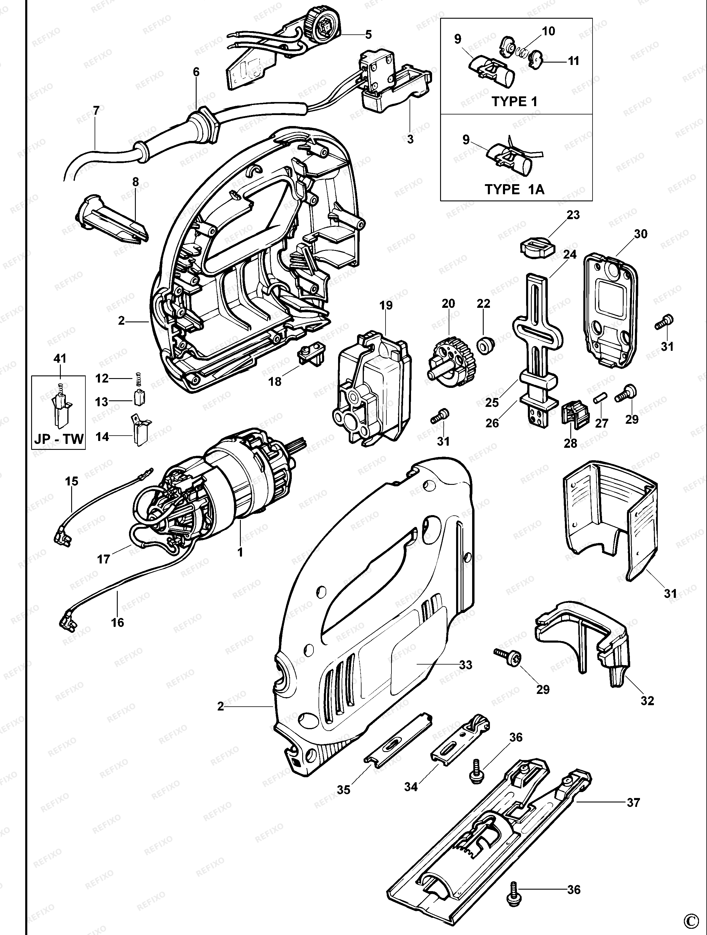 Black&Decker ЛОБЗИК 374452 — схема запчастей