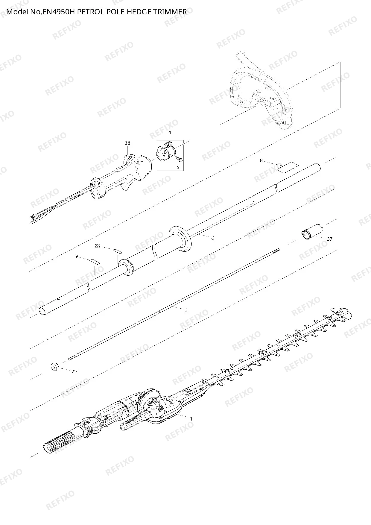 Деталировка MAKITA EN4950H — схема запчастей в разборе