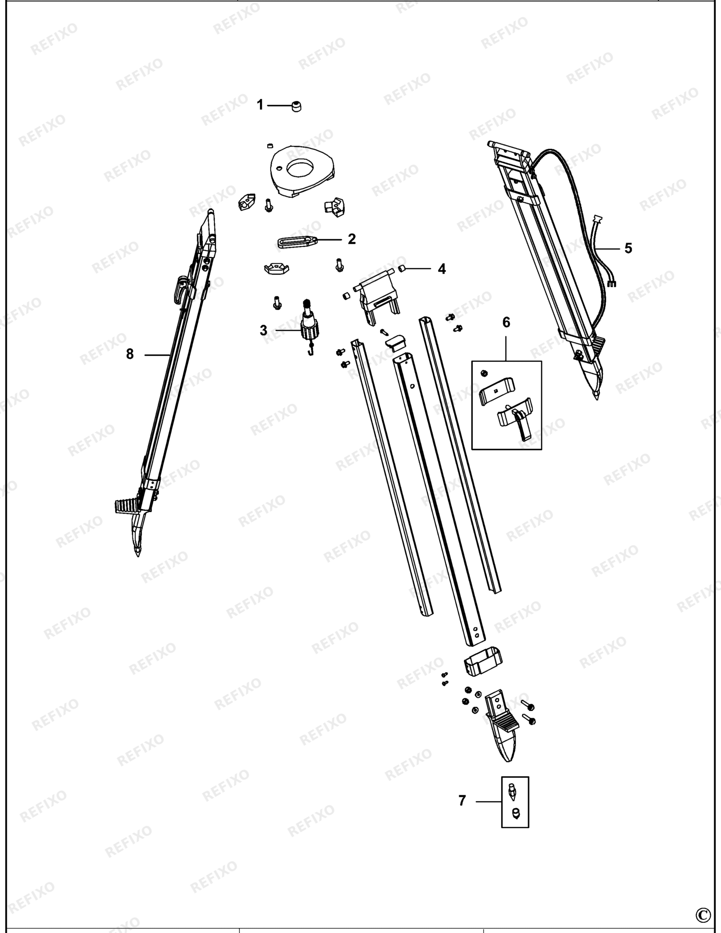 Деталировка DeWalt DE0736-XJ TYPE 2 STATIV DE0736-XJ DE0736 — схема запчастей в разборе