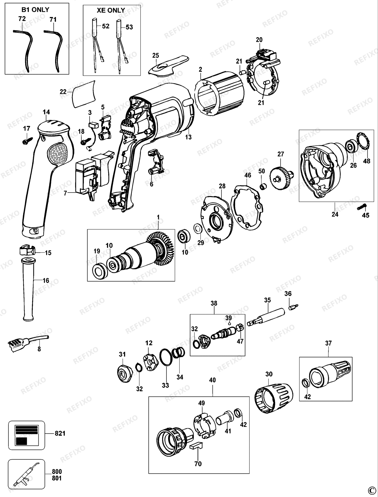 Деталировка DeWalt DW256-XJ TYPE 2 SCHRAUBENDREHER DW256-XJ DW256 — схема запчастей в разборе