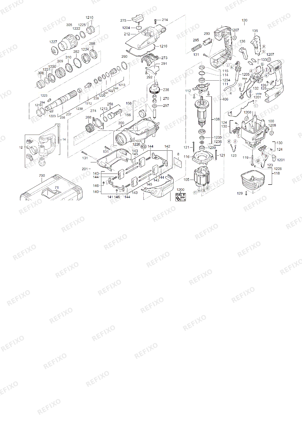 Деталировка MILWAUKEE K700S 4933459149 4000455731 — схема запчастей в разборе