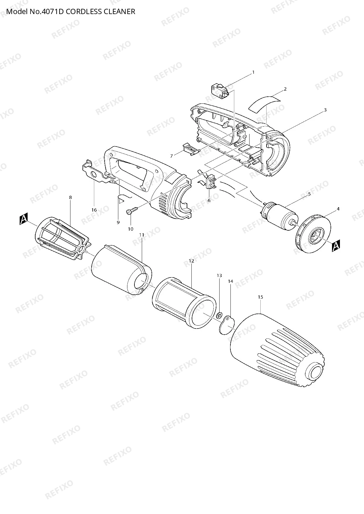 Деталировка MAKITA 4071D — схема запчастей в разборе