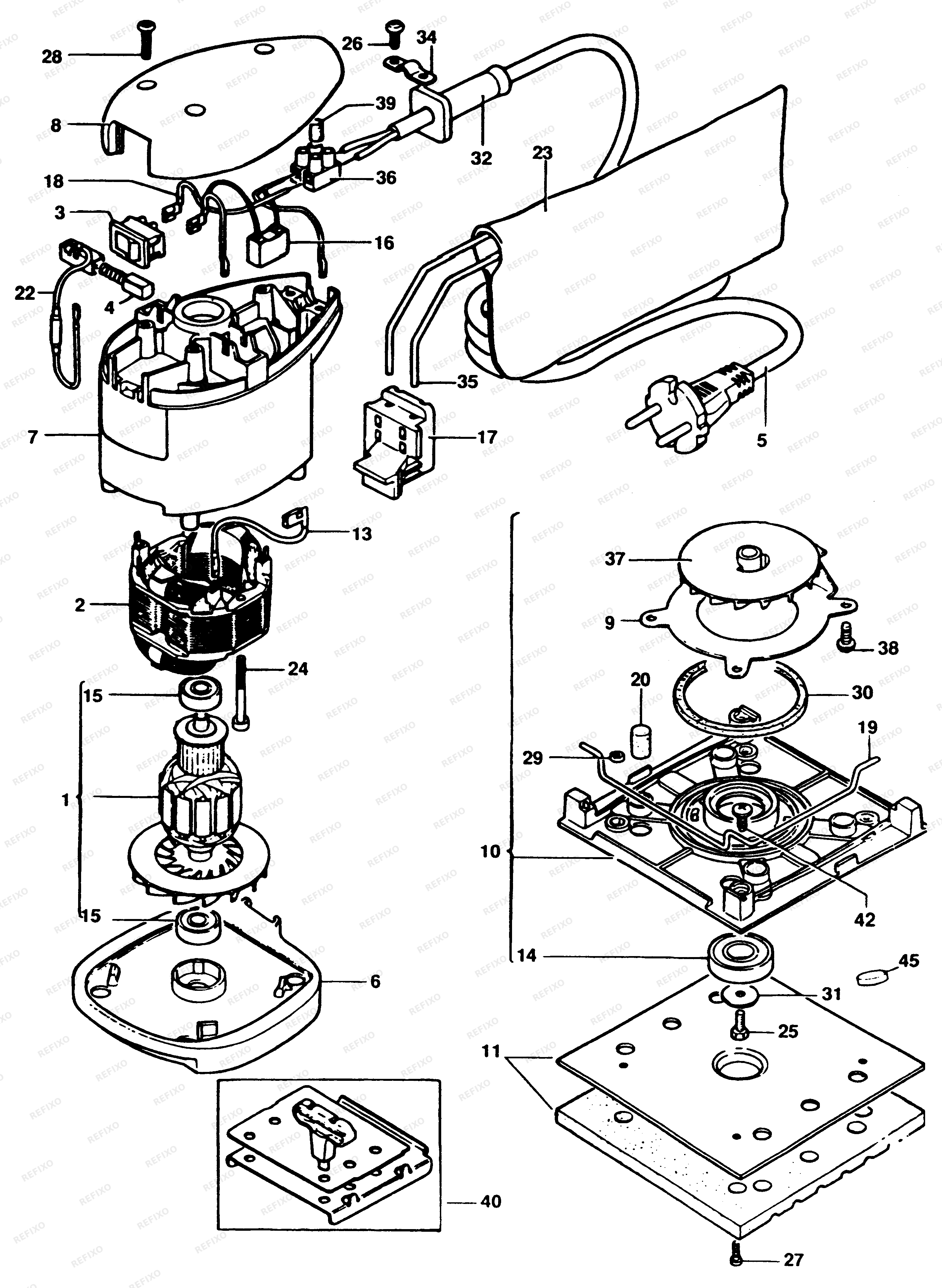Black&Decker ШЛИФОВАЛЬНЫЙ СТАНОК P6302 — схема запчастей