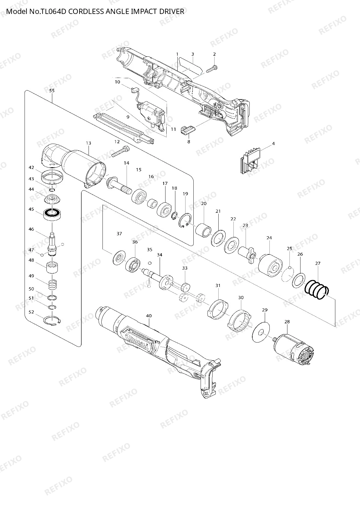 Деталировка MAKITA TL064D — схема запчастей в разборе