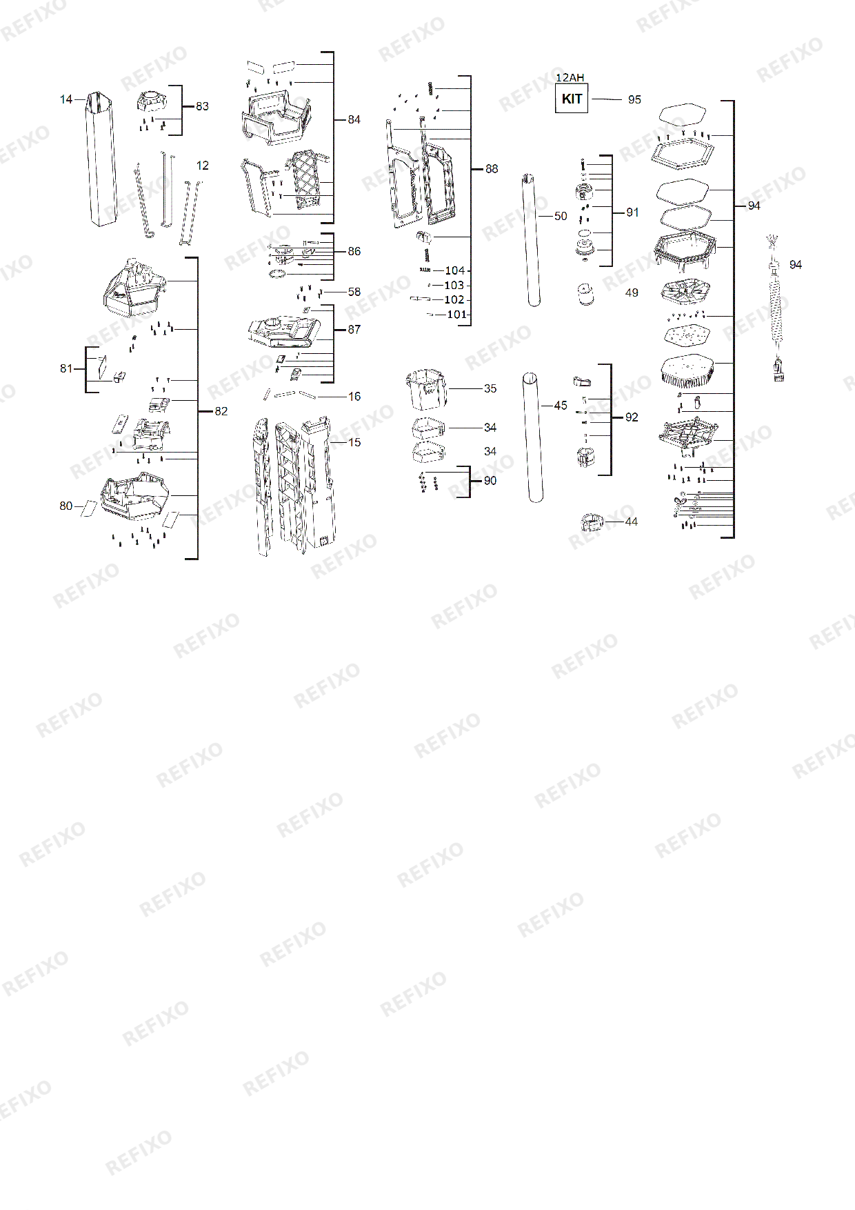 Деталировка MILWAUKEE M18SAL 502B GB2 4933451895 4000452900 — схема запчастей в разборе