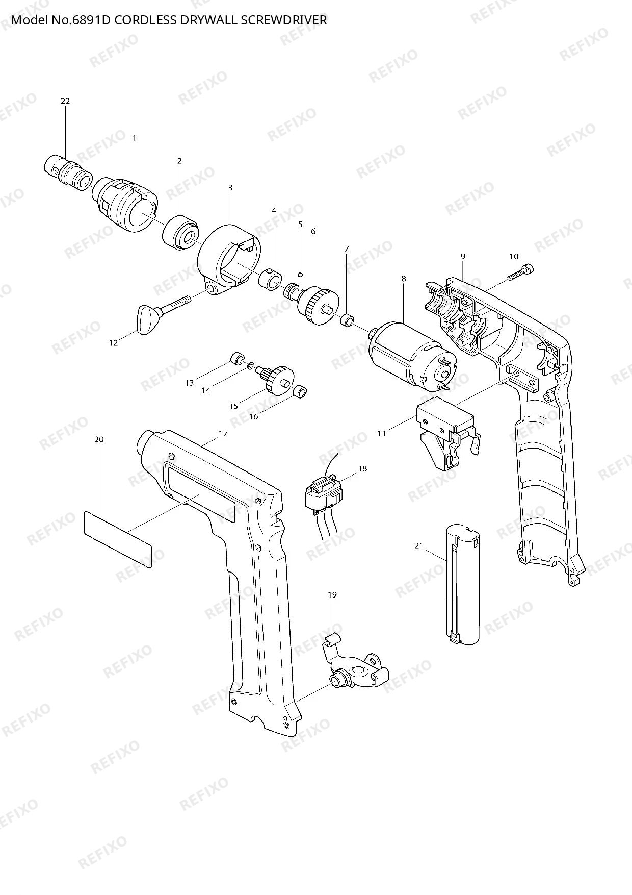 Деталировка MAKITA 6891D — схема запчастей в разборе